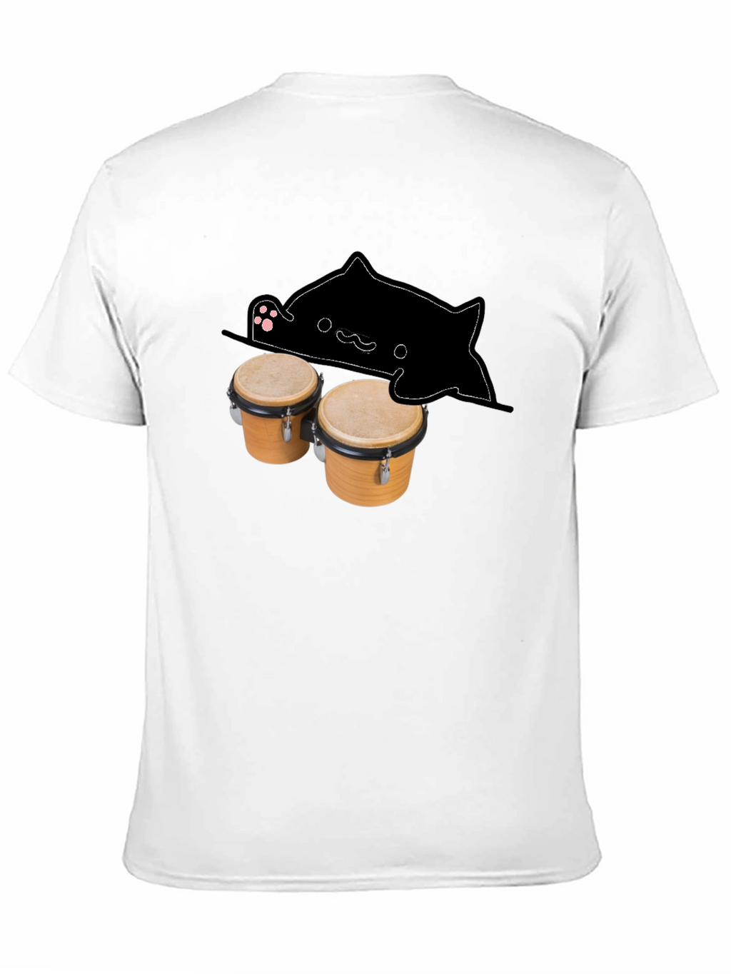 Bongo Cat Black T-Shirt - Musician Tee