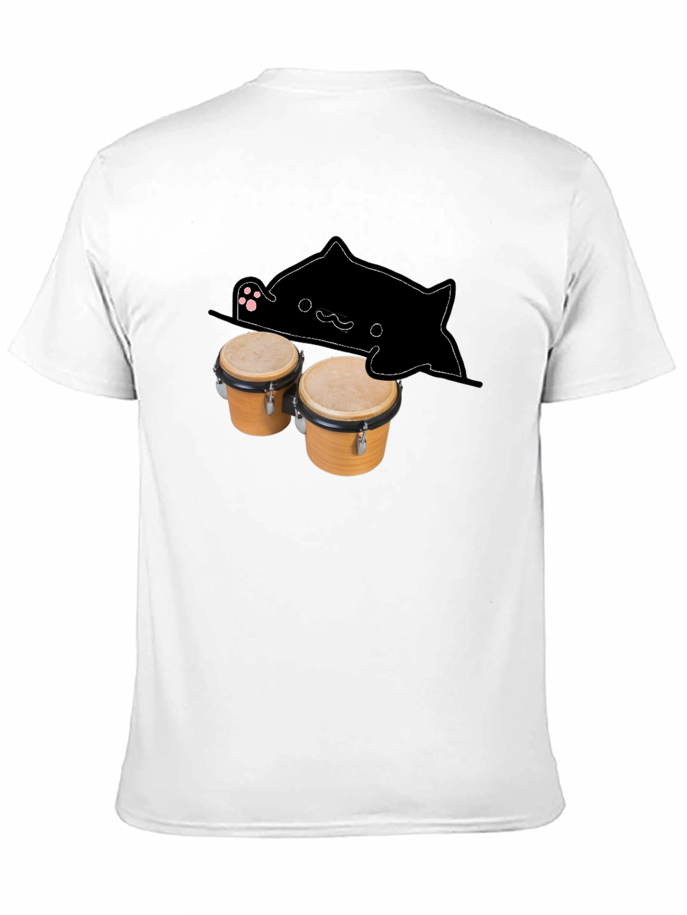 Bongo Cat Black T-Shirt - Musician Tee