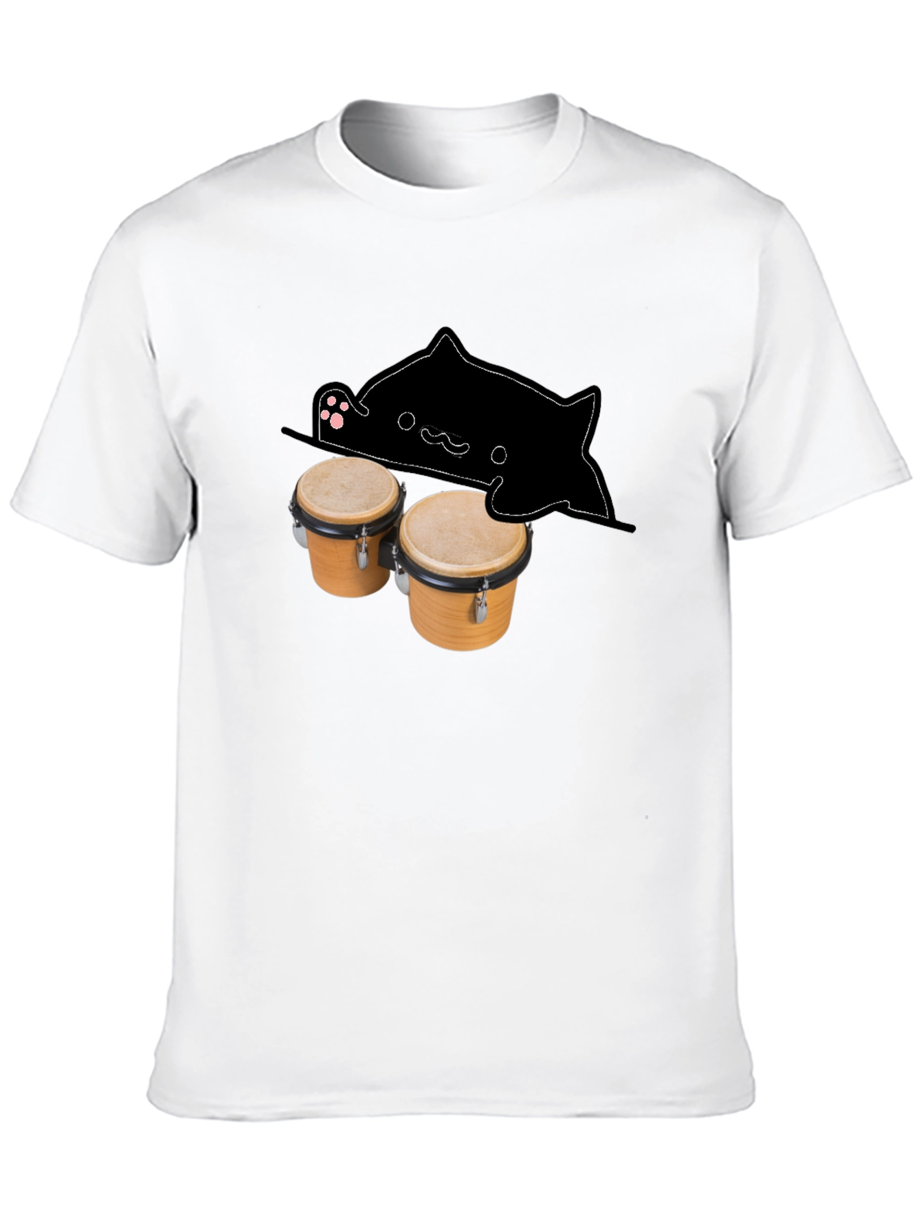 Bongo Cat Black T-Shirt - Musician Tee