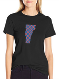 Vermont State Donut Pattern Mens Black T-Shirt