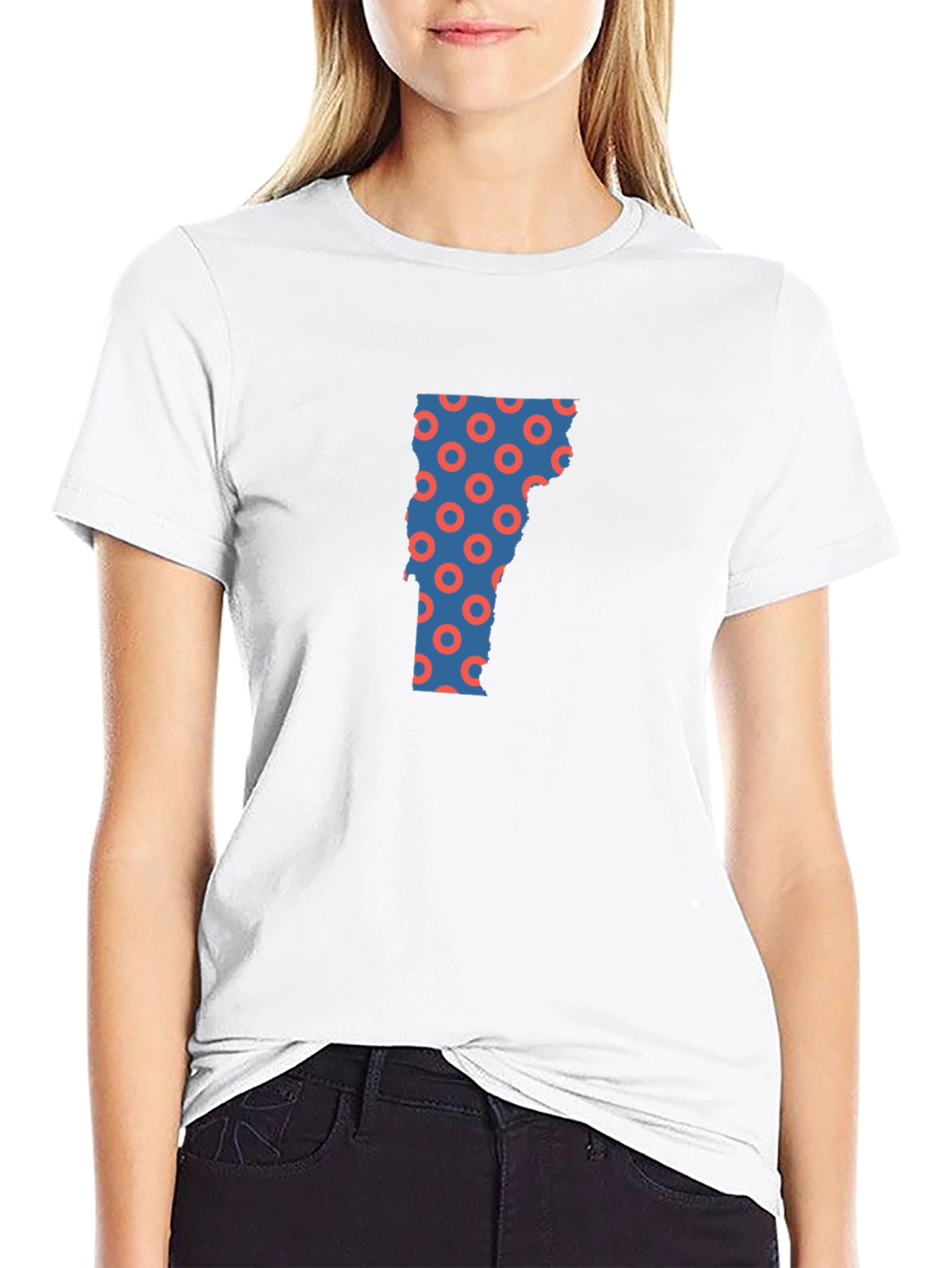 Vermont State Donut Pattern Mens Black T-Shirt