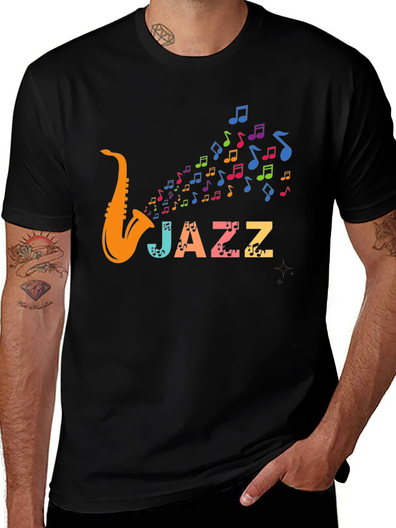 Jazz Saxophone Music T-Shirt - Colorful Design
