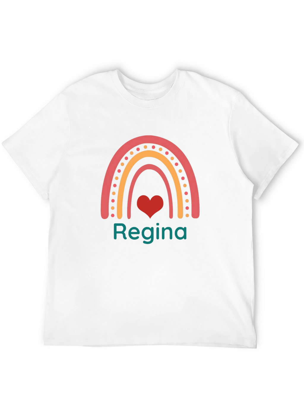 Personalized Rainbow Heart T-Shirt - Regina