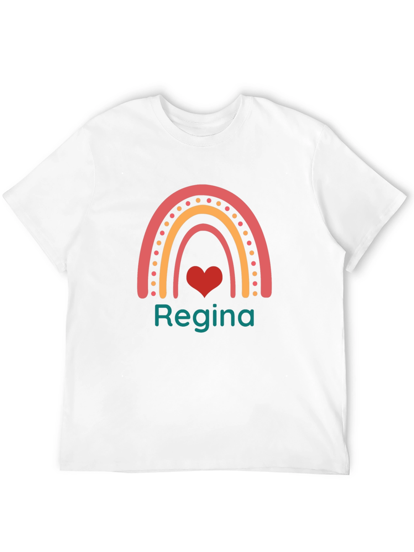 Personalized Rainbow Heart T-Shirt - Regina