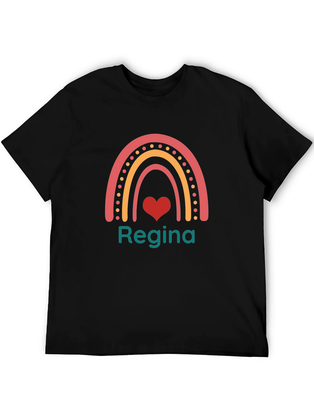 Personalized Rainbow Heart T-Shirt - Regina