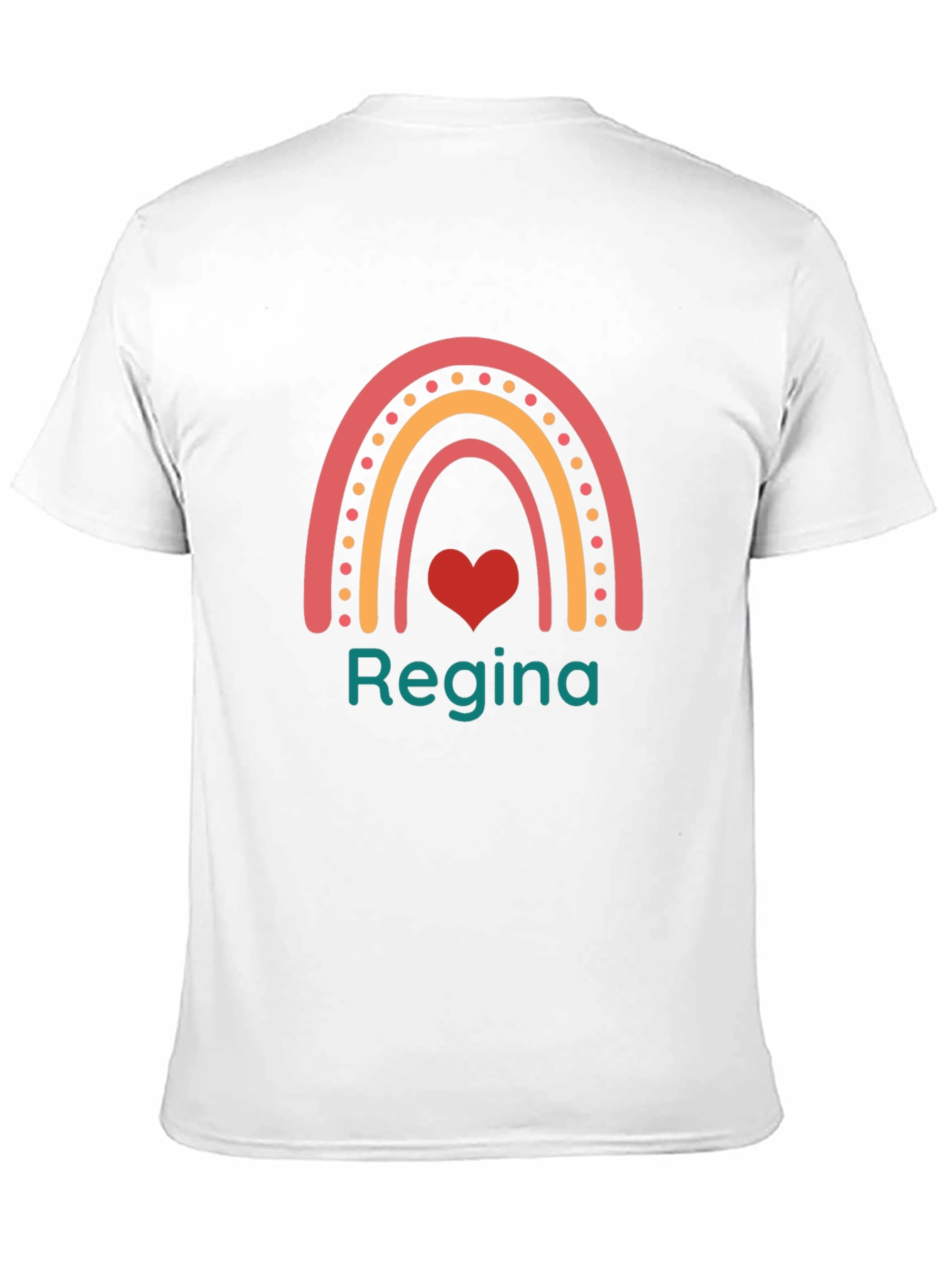 Personalized Rainbow Heart T-Shirt - Regina