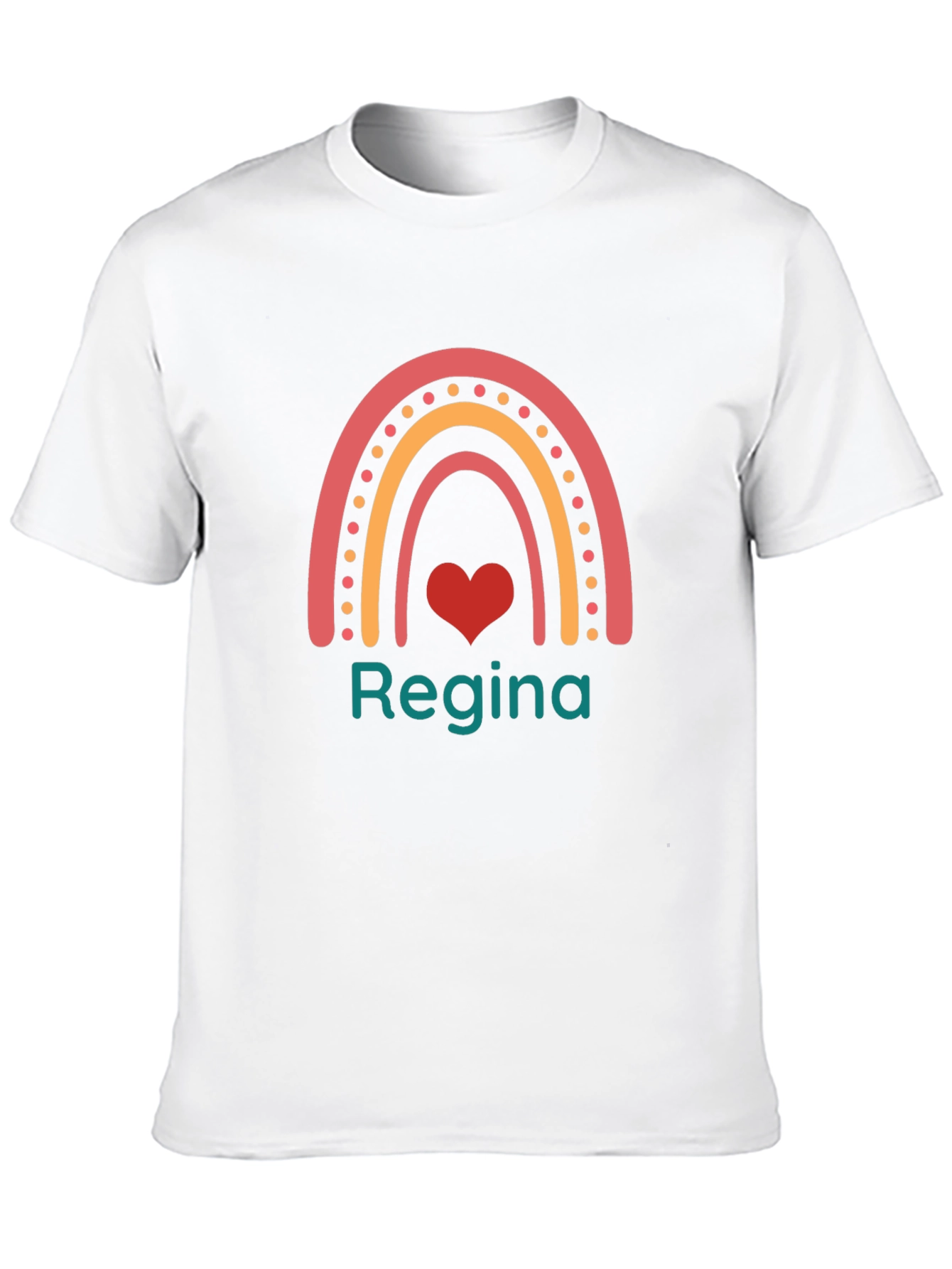 Personalized Rainbow Heart T-Shirt - Regina