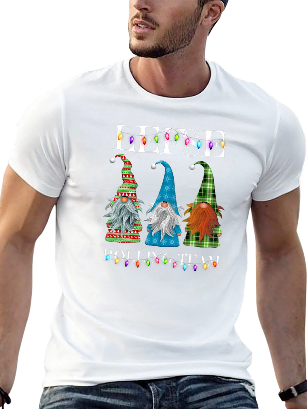 Lefse Rolling Team Gnome Christmas T-Shirt
