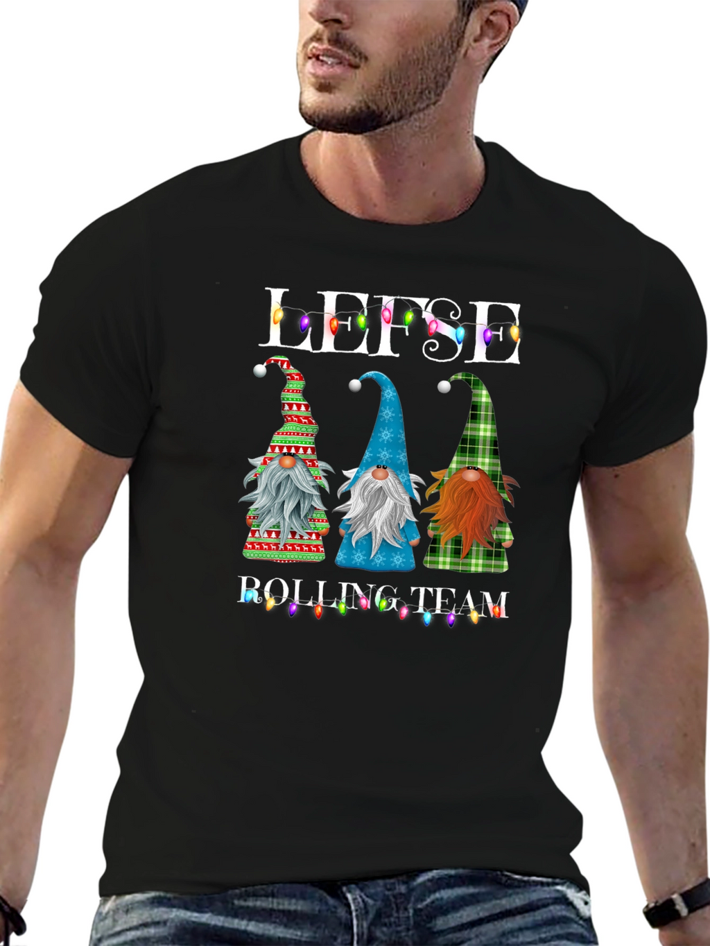 Lefse Rolling Team Gnome Christmas T-Shirt