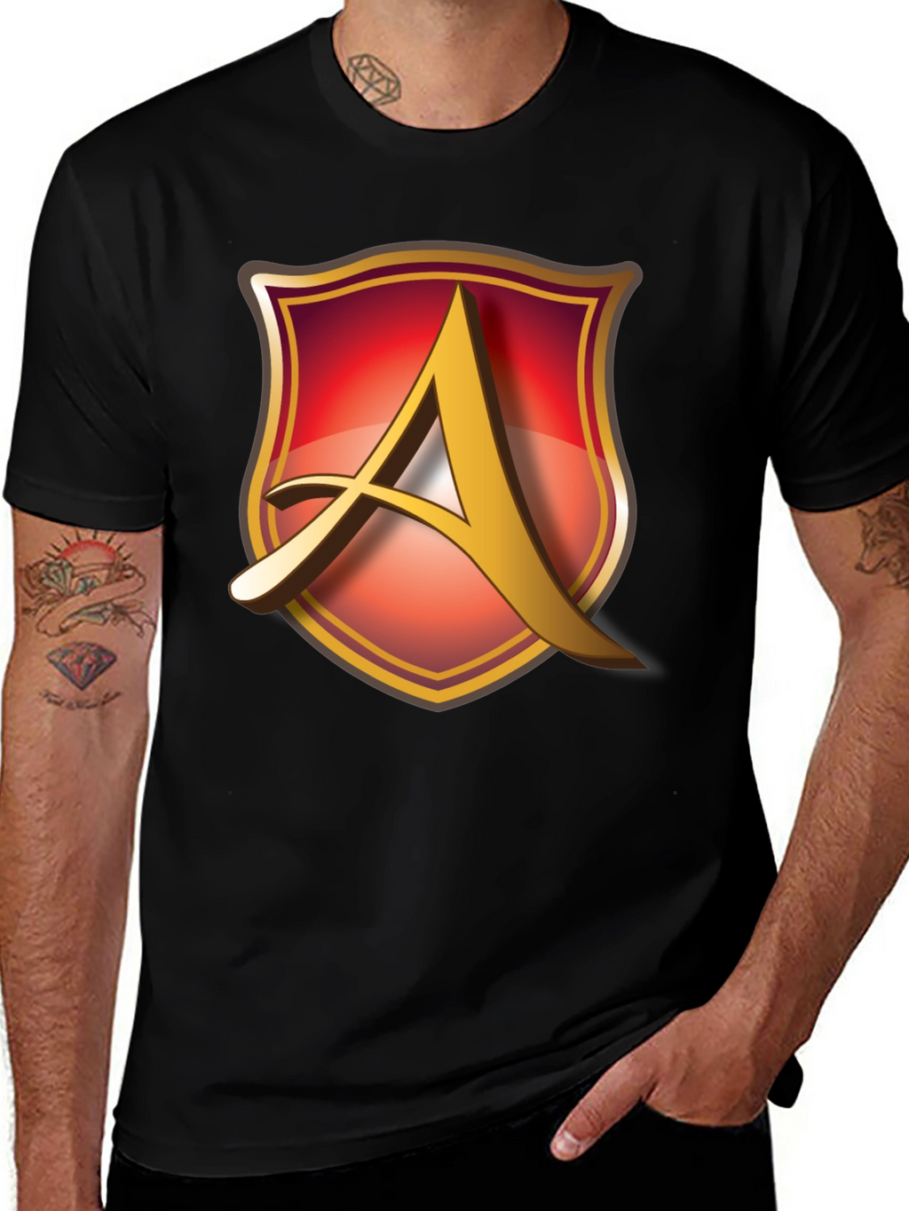 Shield A Logo Black T-Shirt