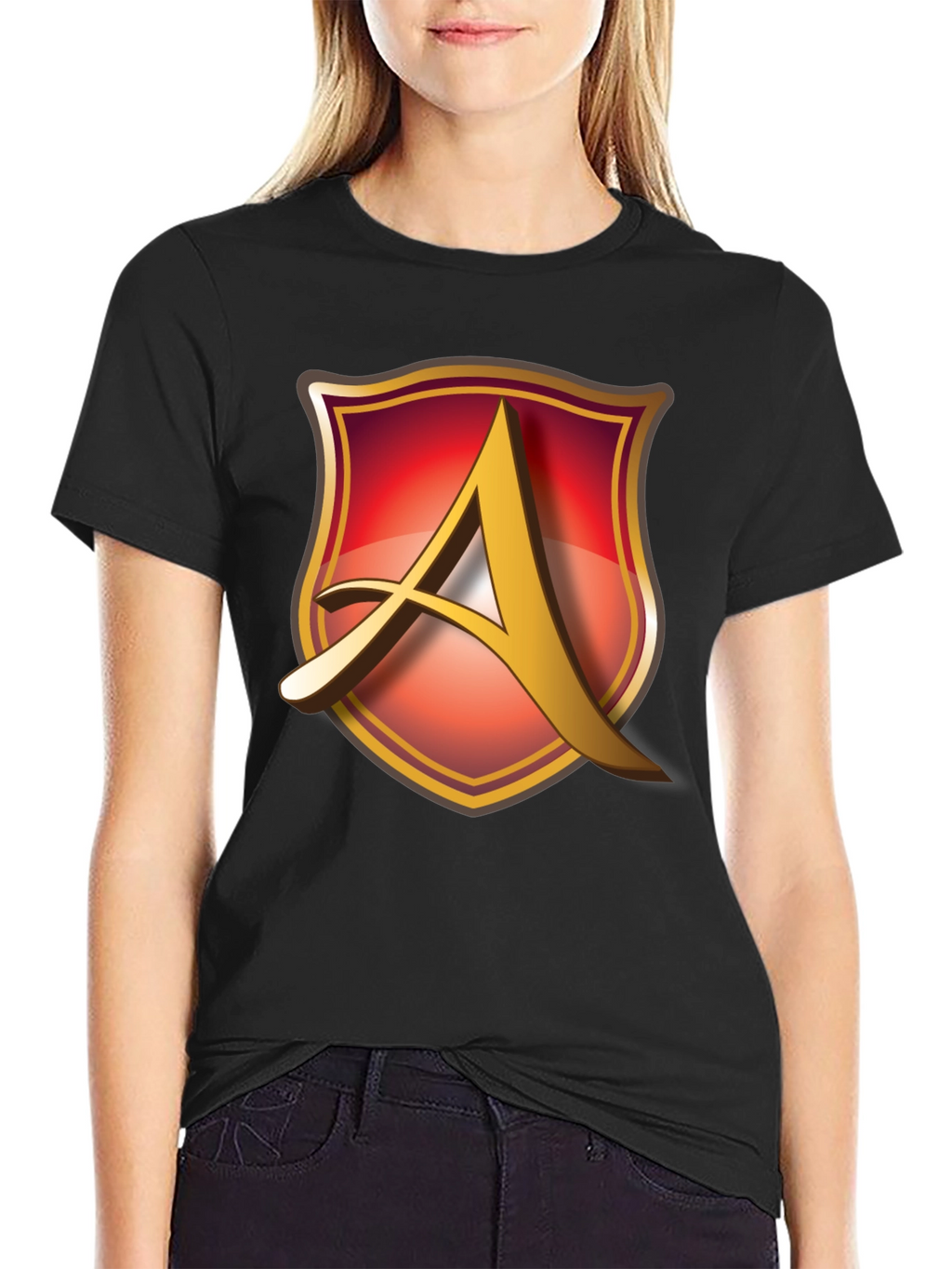 Shield A Logo Black T-Shirt