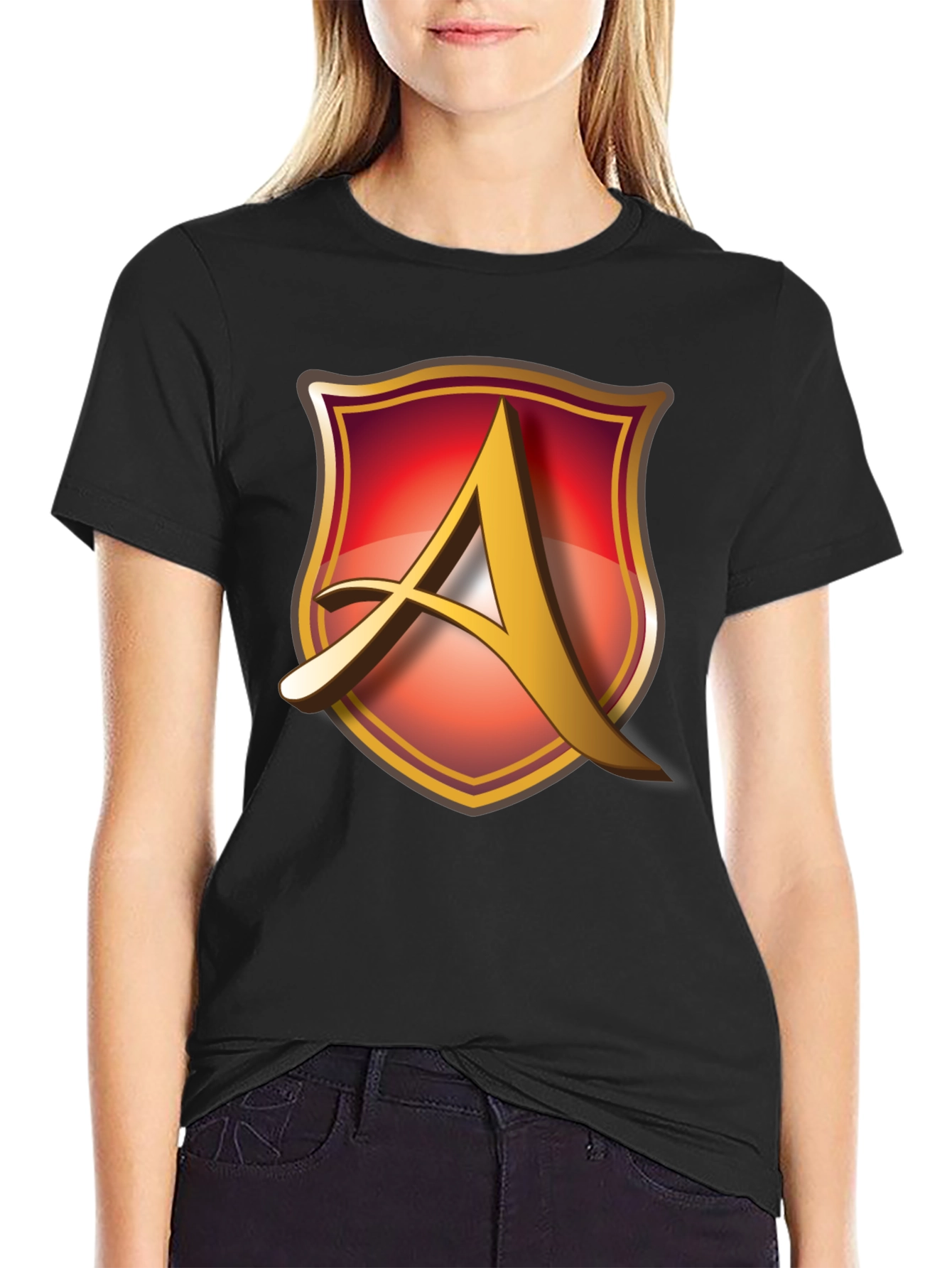 Shield A Logo Black T-Shirt