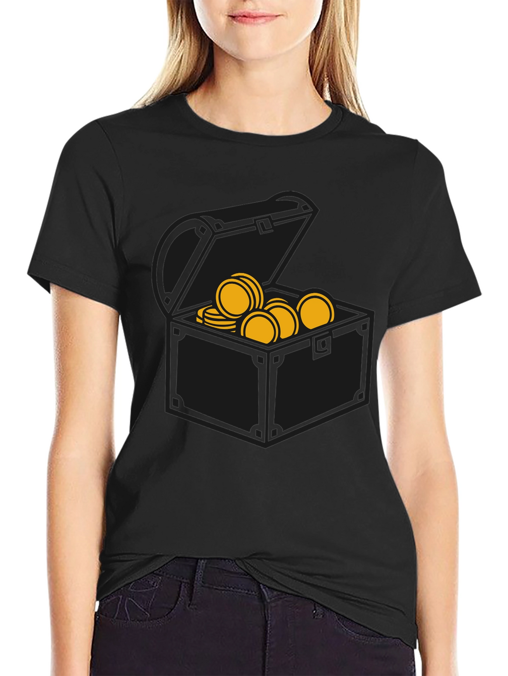 Pirate Treasure Chest Graphic Tee - Black