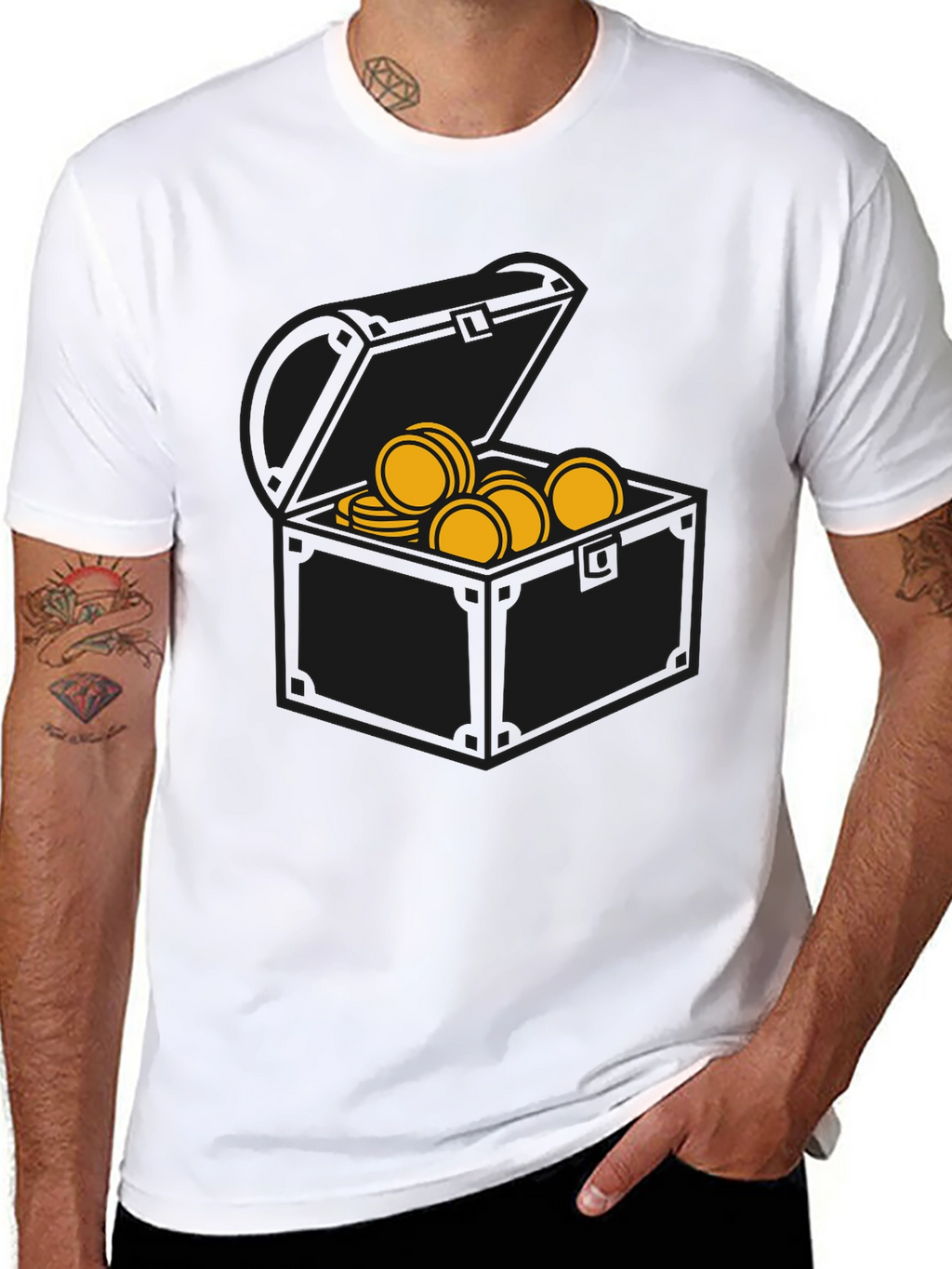 Pirate Treasure Chest Graphic Tee - Black