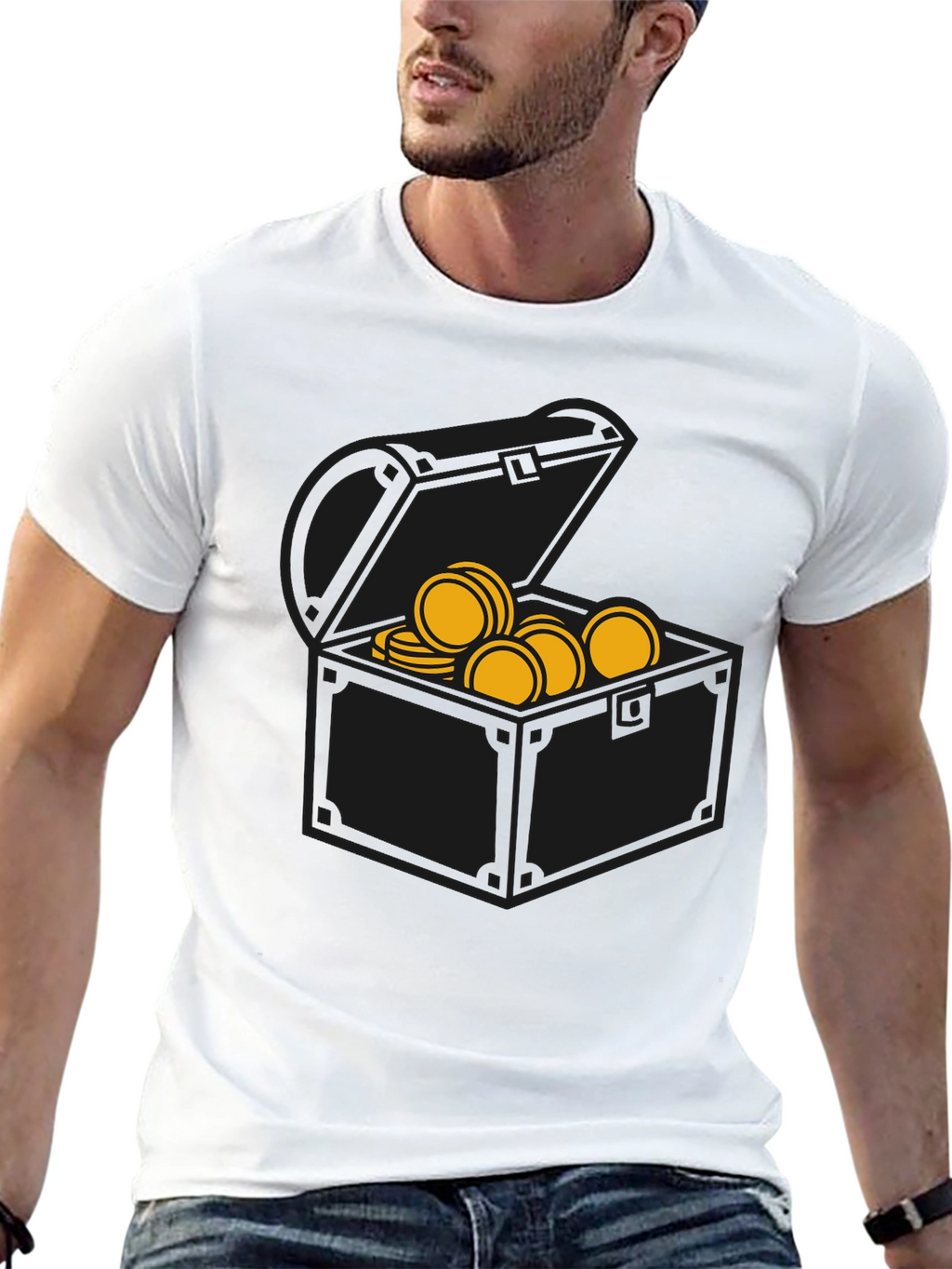Pirate Treasure Chest Graphic Tee - Black