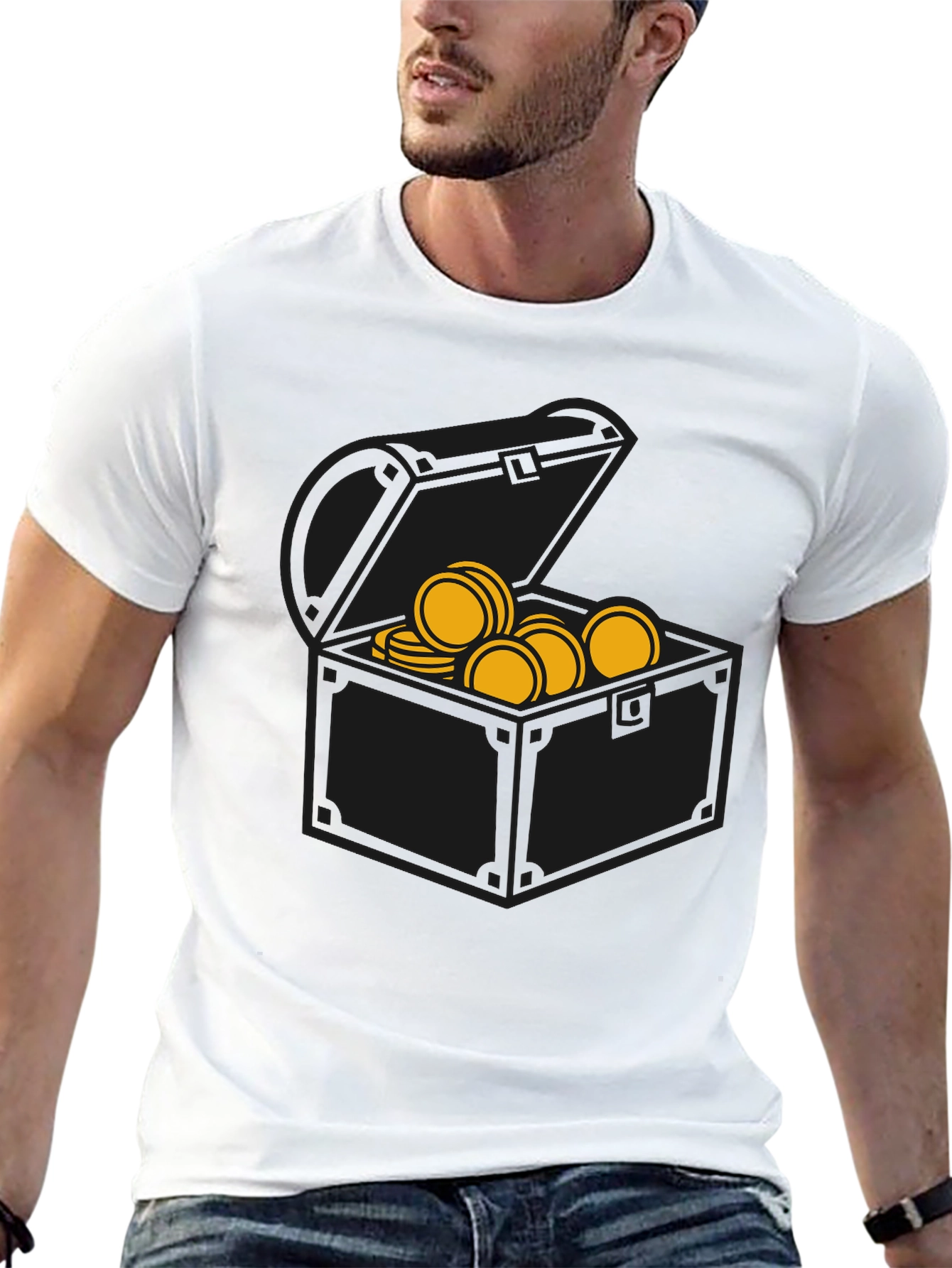 Pirate Treasure Chest Graphic Tee - Black
