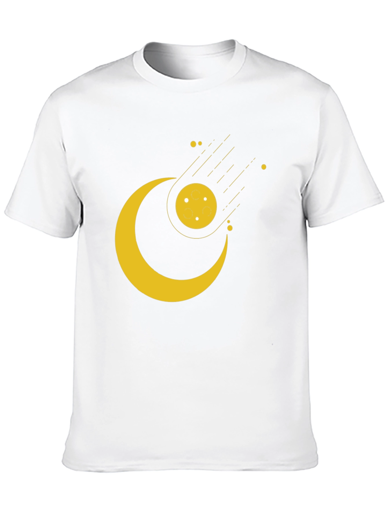 Cosmic Crescent Moon Black T-Shirt