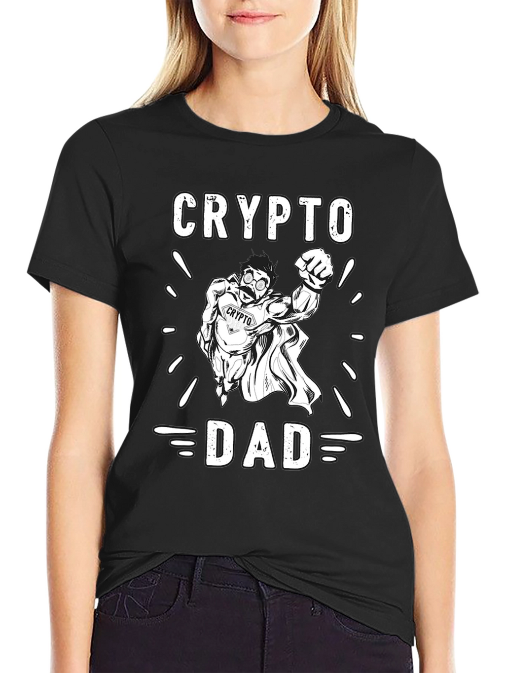 Crypto Dad T-Shirt - Superhero Bitcoin Father Tee