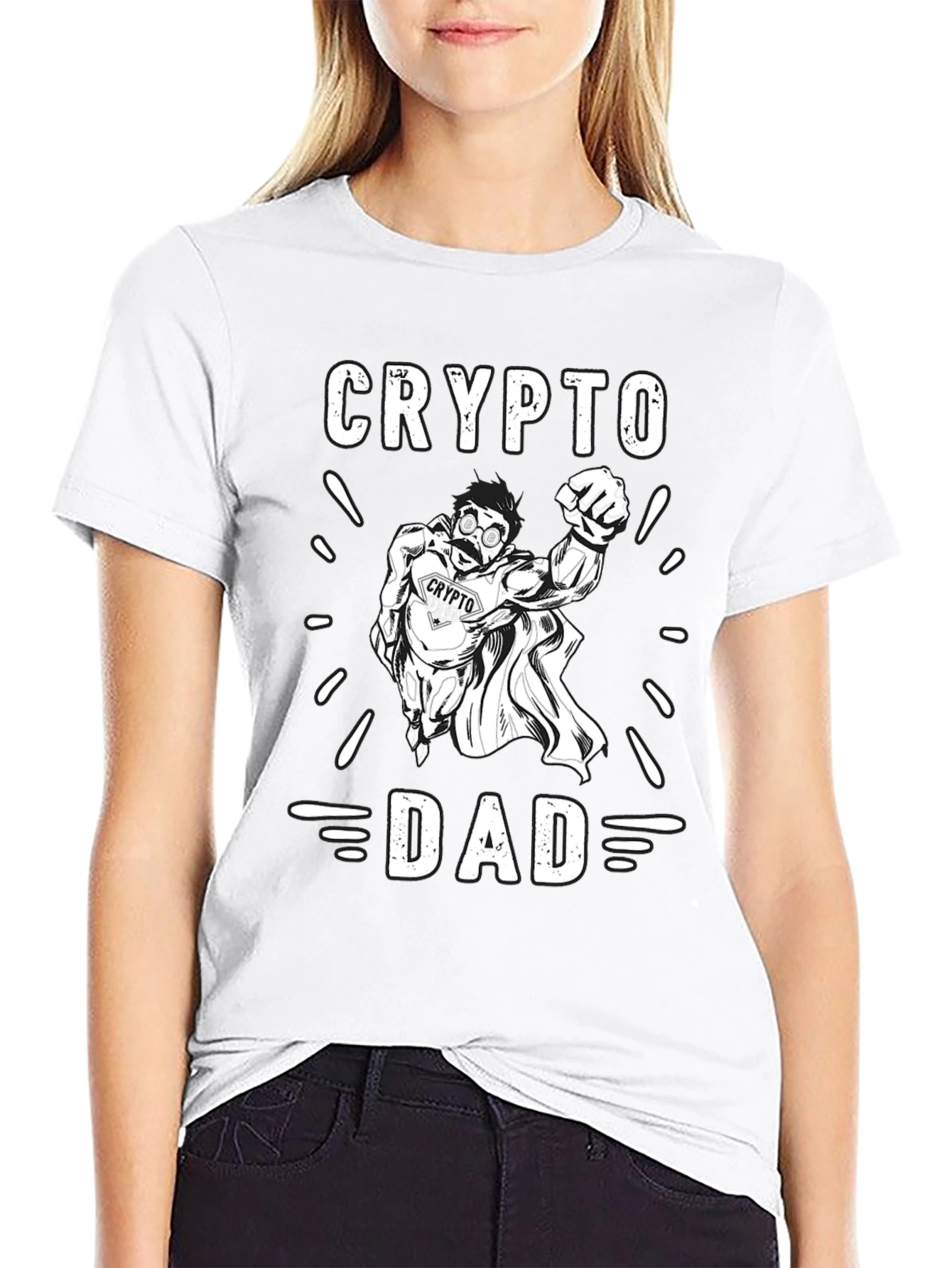 Crypto Dad T-Shirt - Superhero Bitcoin Father Tee