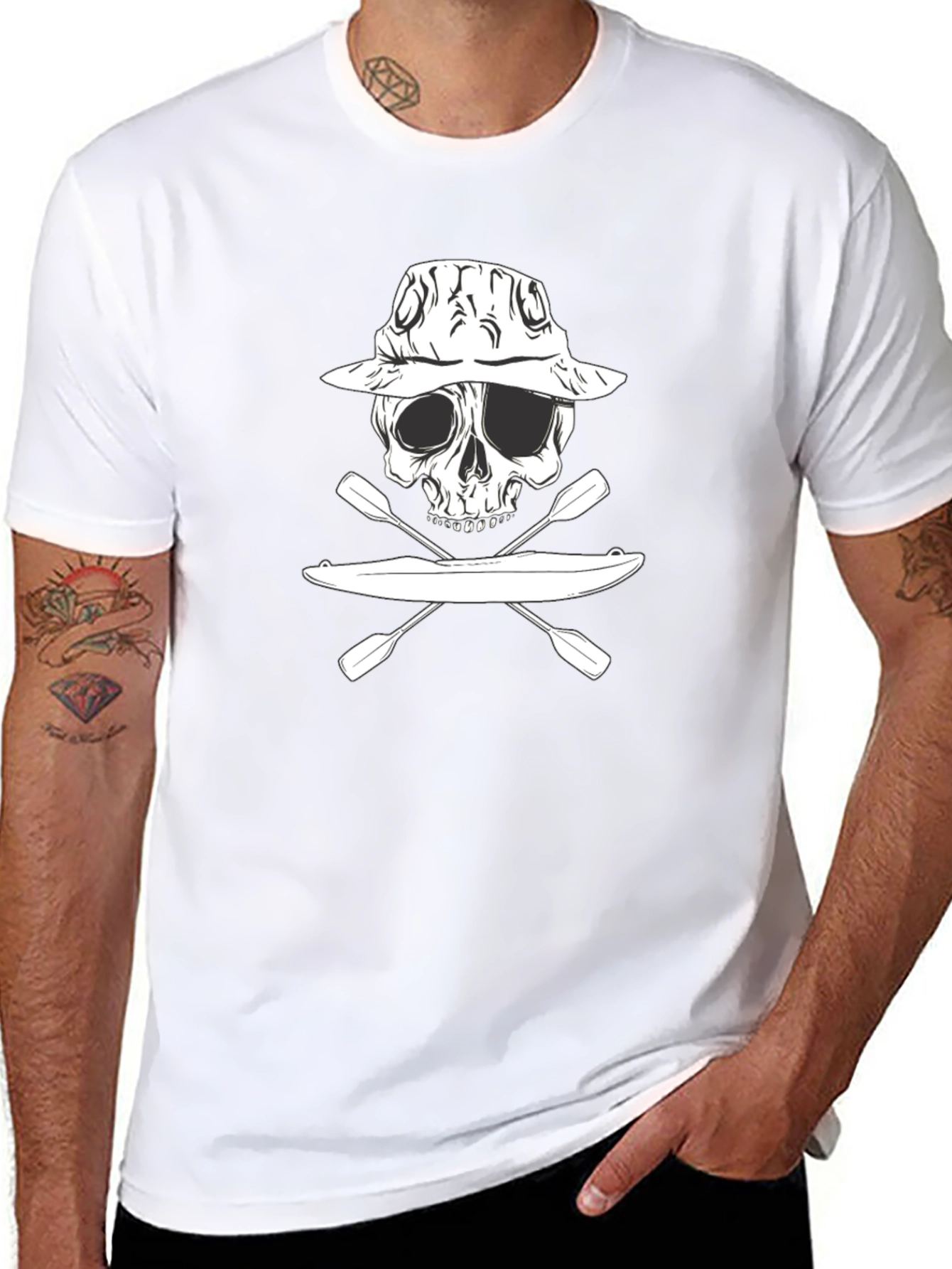 Kayak Skull Graphic T-Shirt - Adventure Ready