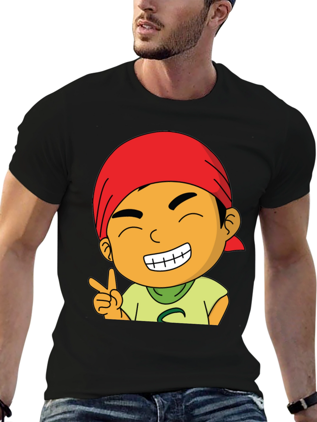 Cartoon Graphic T-Shirt - Mens Black Tee
