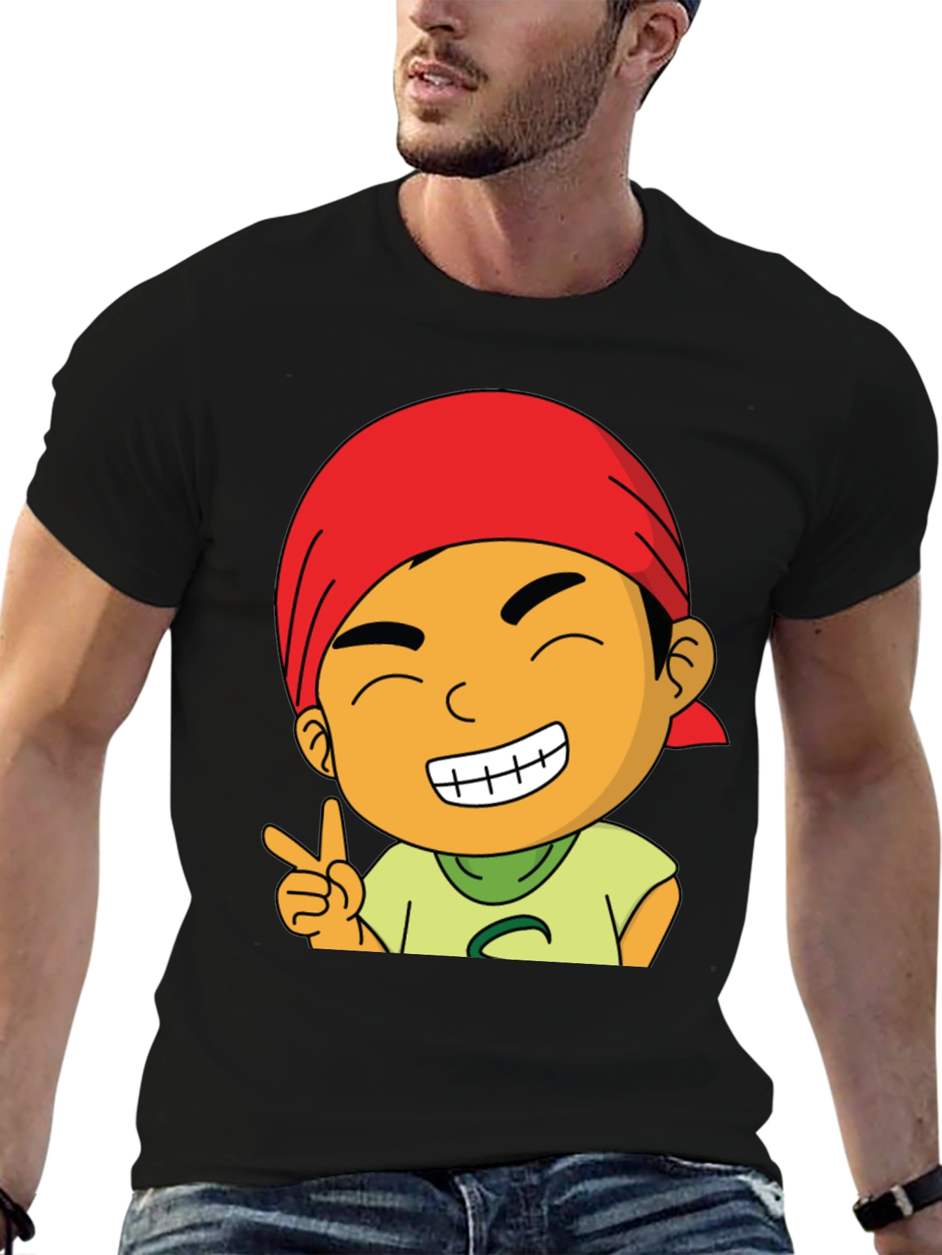 Cartoon Graphic T-Shirt - Mens Black Tee