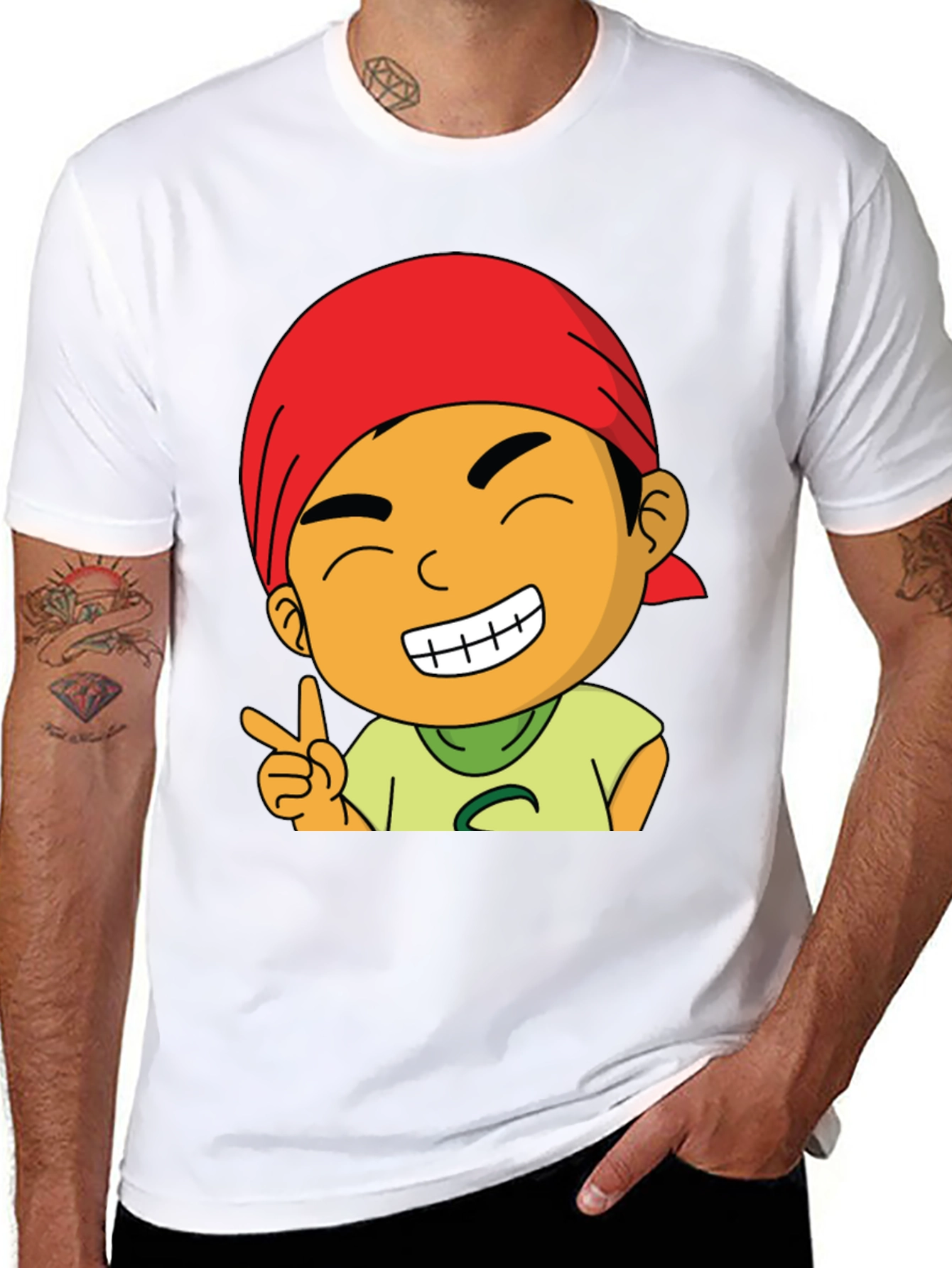 Cartoon Graphic T-Shirt - Mens Black Tee