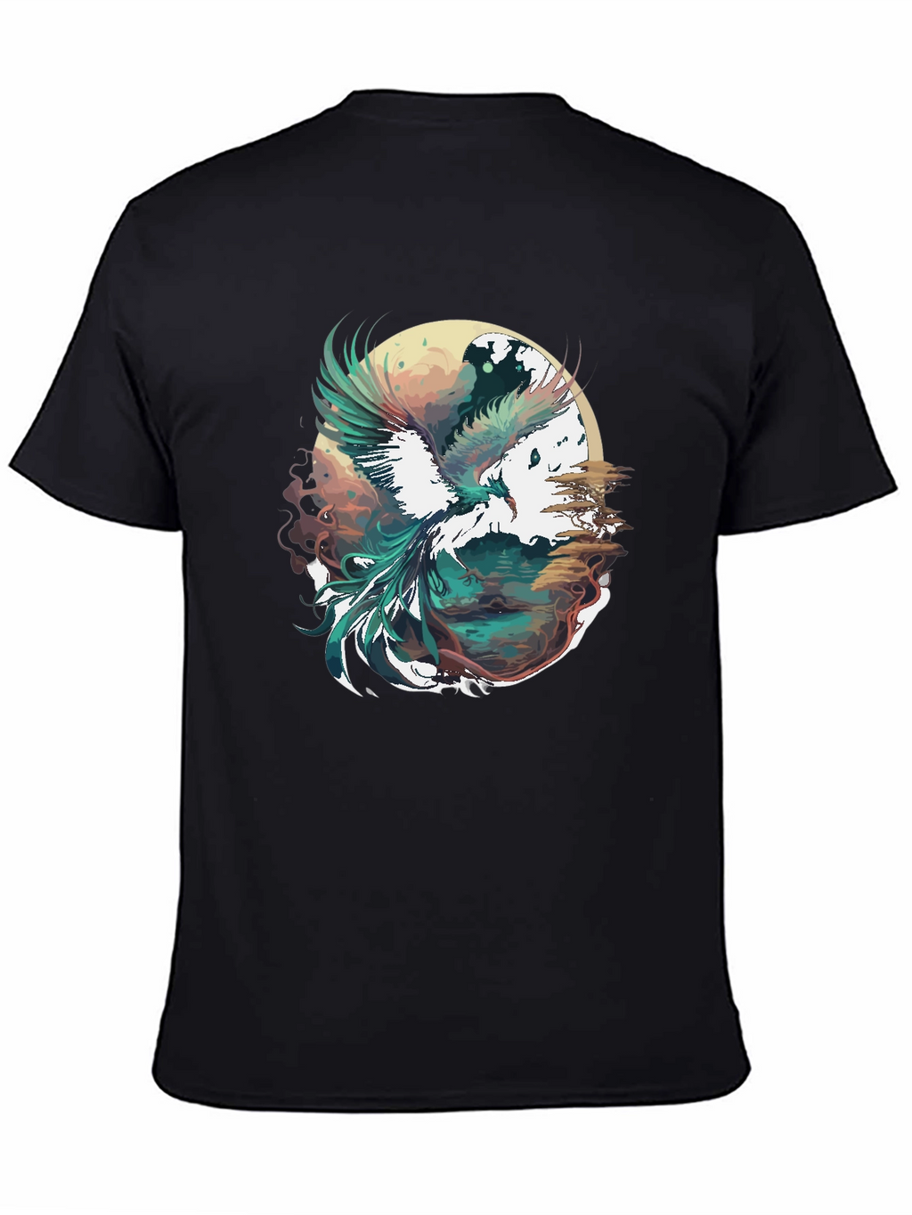 Phoenix Graphic Print Black T-Shirt
