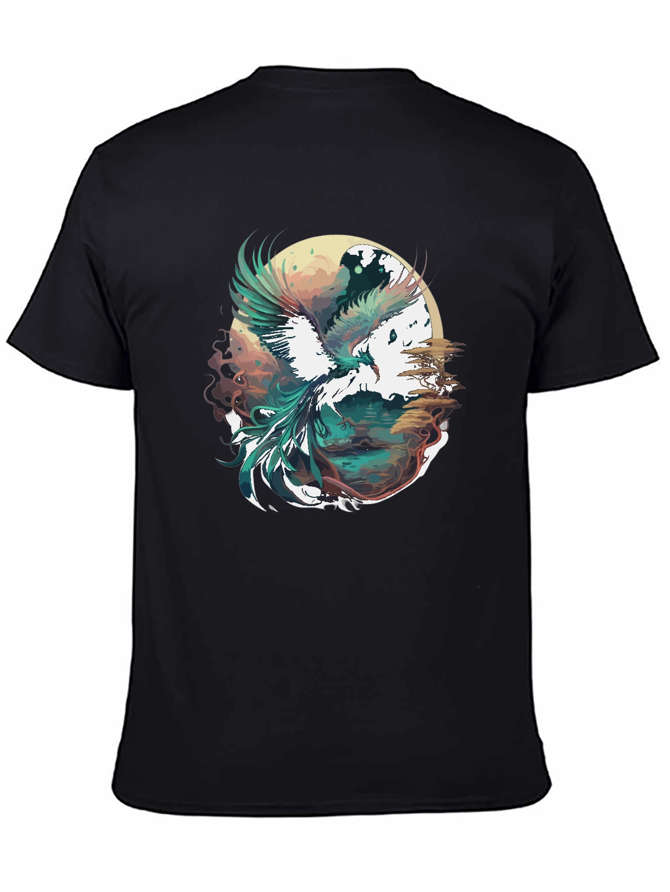 Phoenix Graphic Print Black T-Shirt