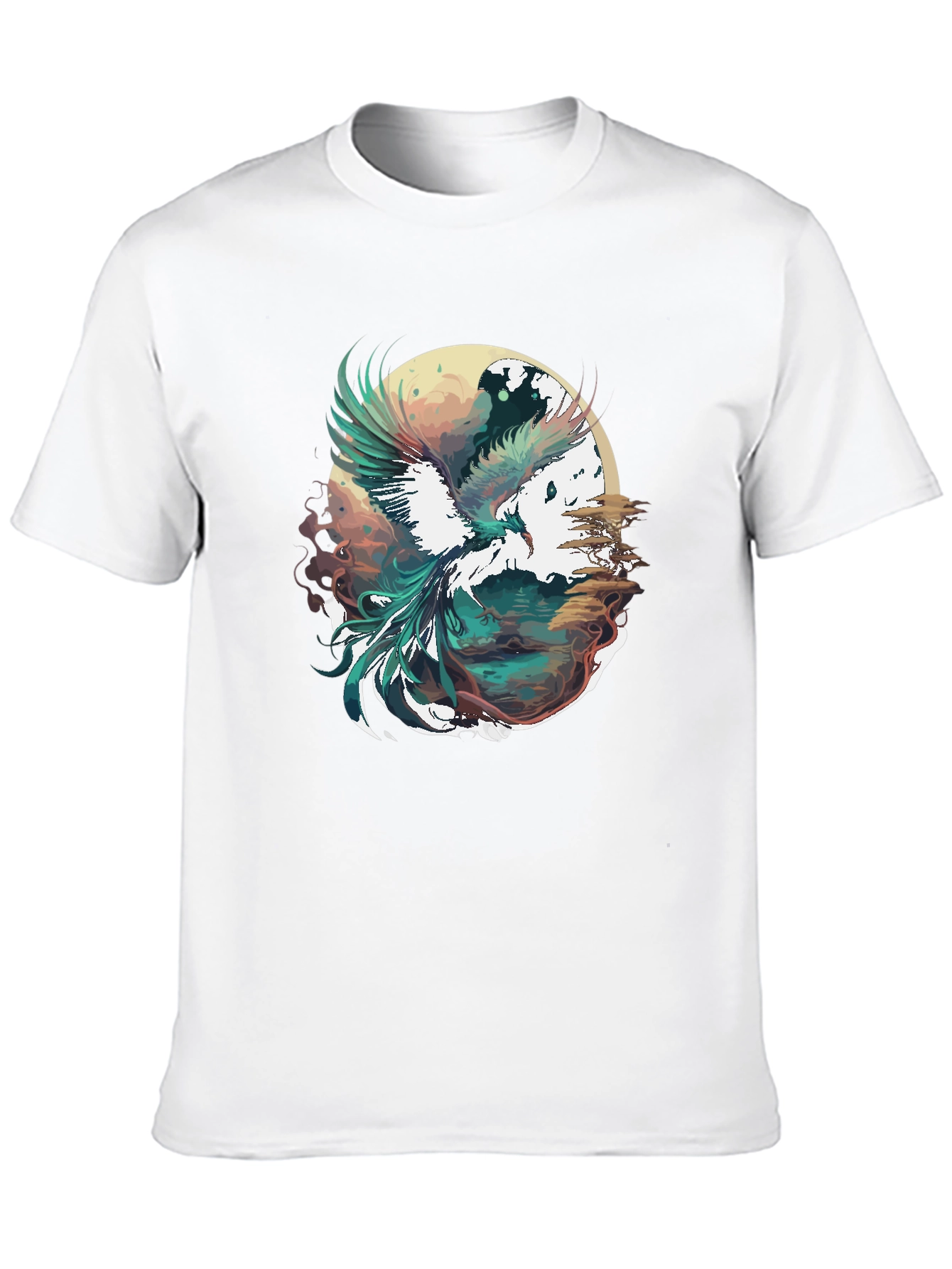 Phoenix Graphic Print Black T-Shirt