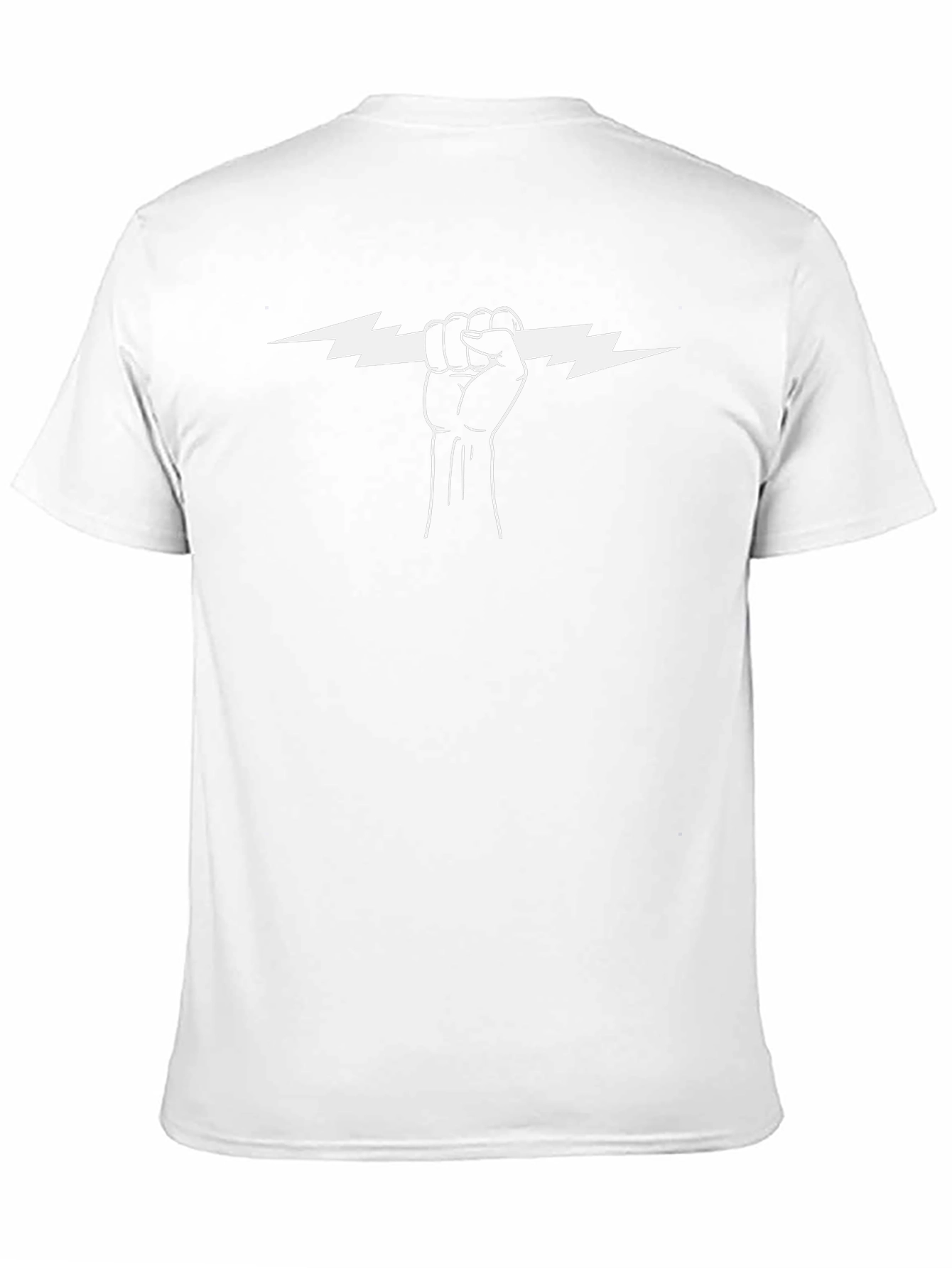 Lightning Bolt Fist Graphic Tee - Black Cotton T-Shirt
