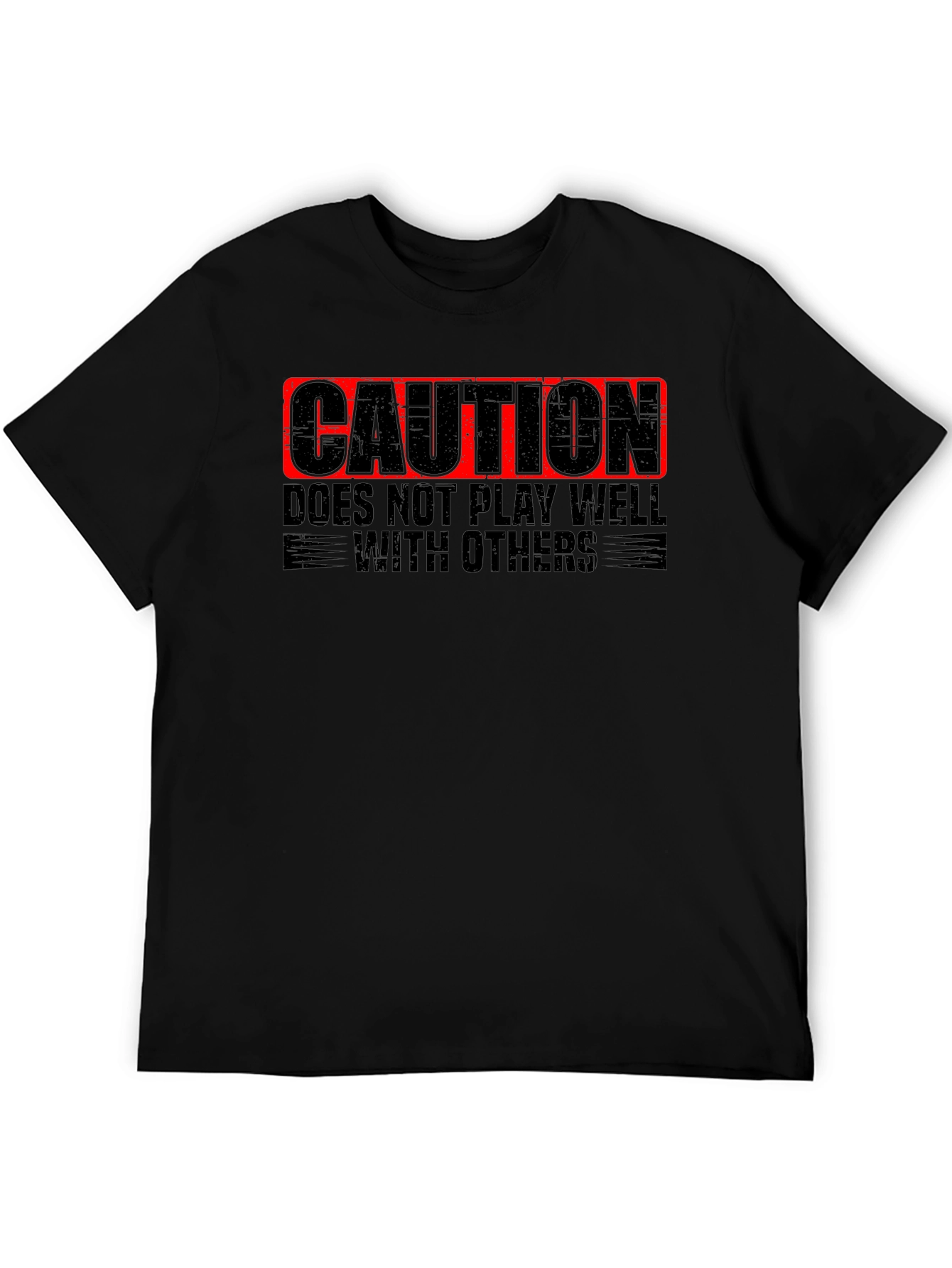 Caution: Doesnt Play Well with Others - Novelty T-Shirt