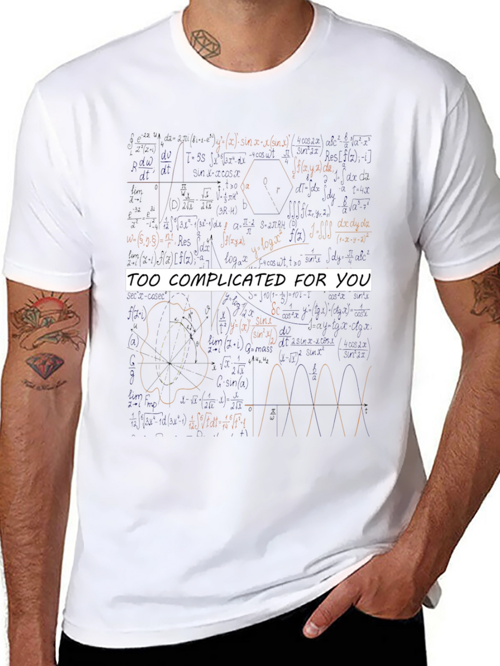 Too Complicated Math Equations Graphic Tee