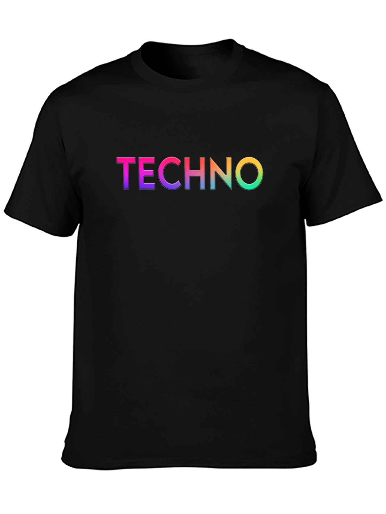 Rainbow Techno Graphic Black T-Shirt