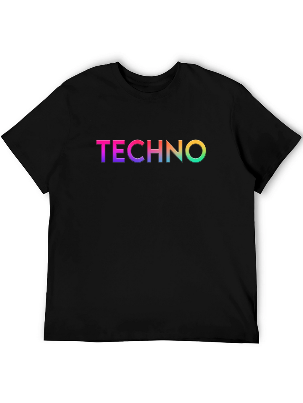 Rainbow Techno Graphic Black T-Shirt