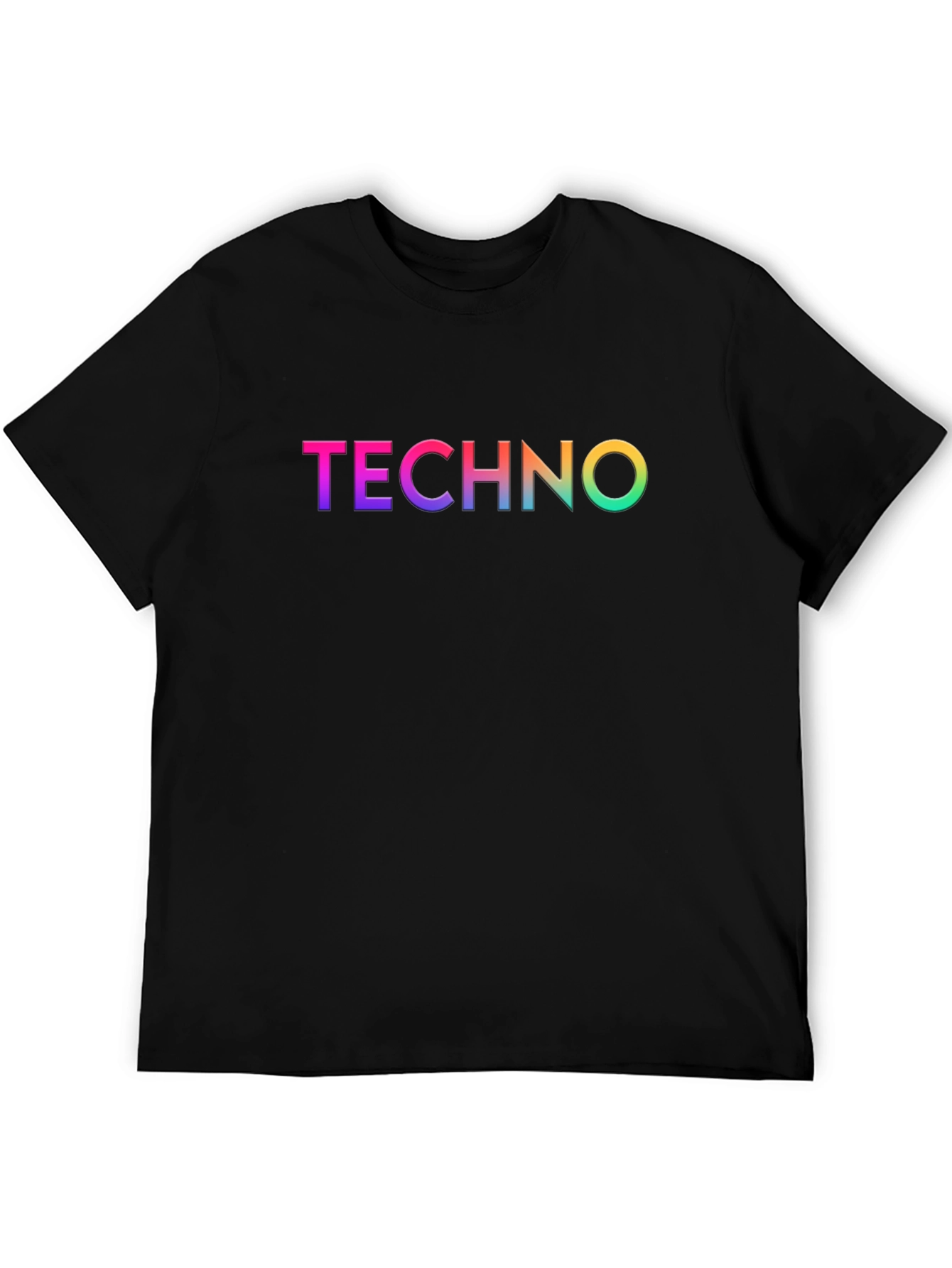 Rainbow Techno Graphic Black T-Shirt