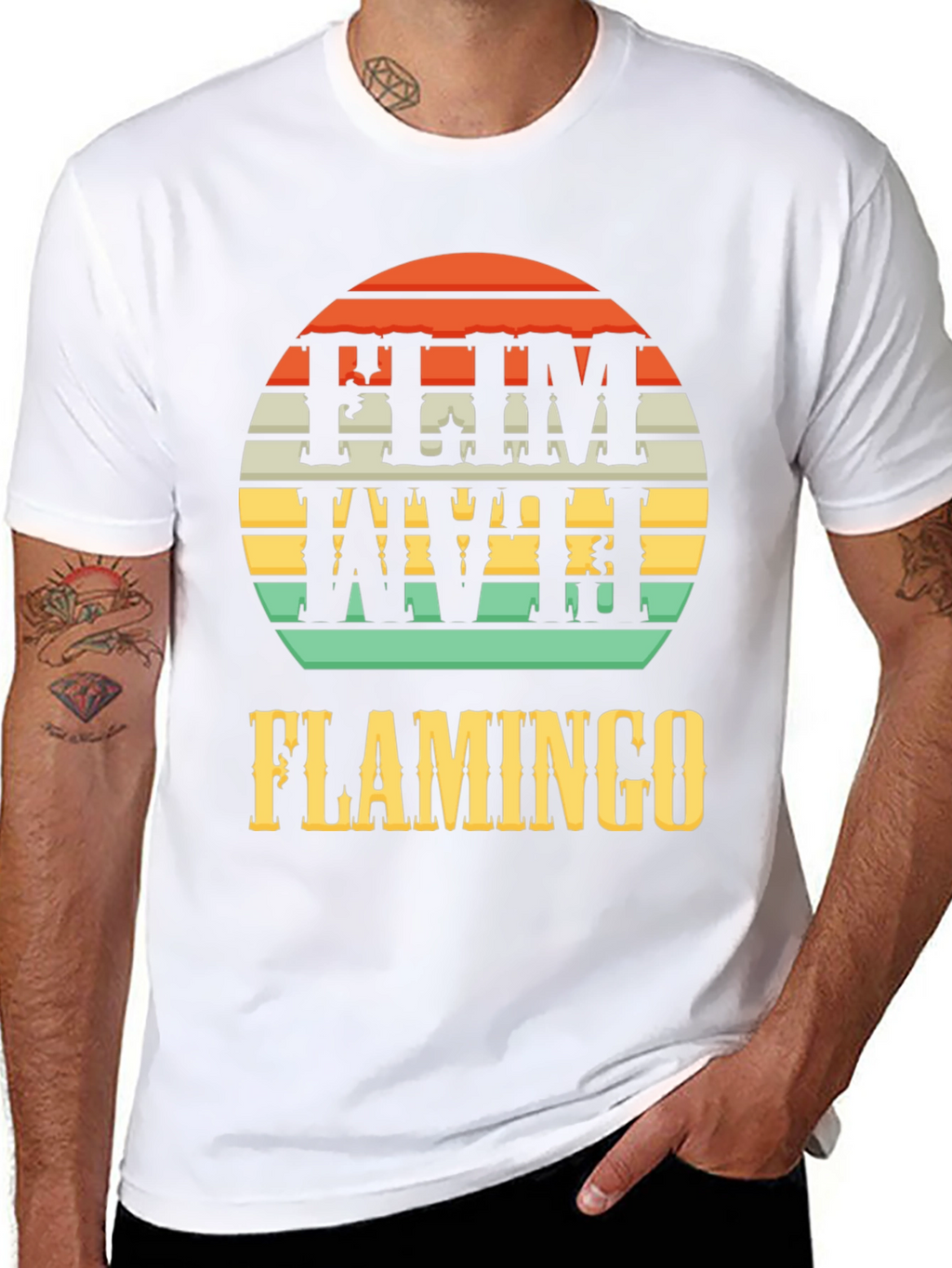 Retro Flamingo Graphic Tee - Tropical Style