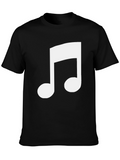Musical Note Graphic Tee - Black Cotton T-Shirt