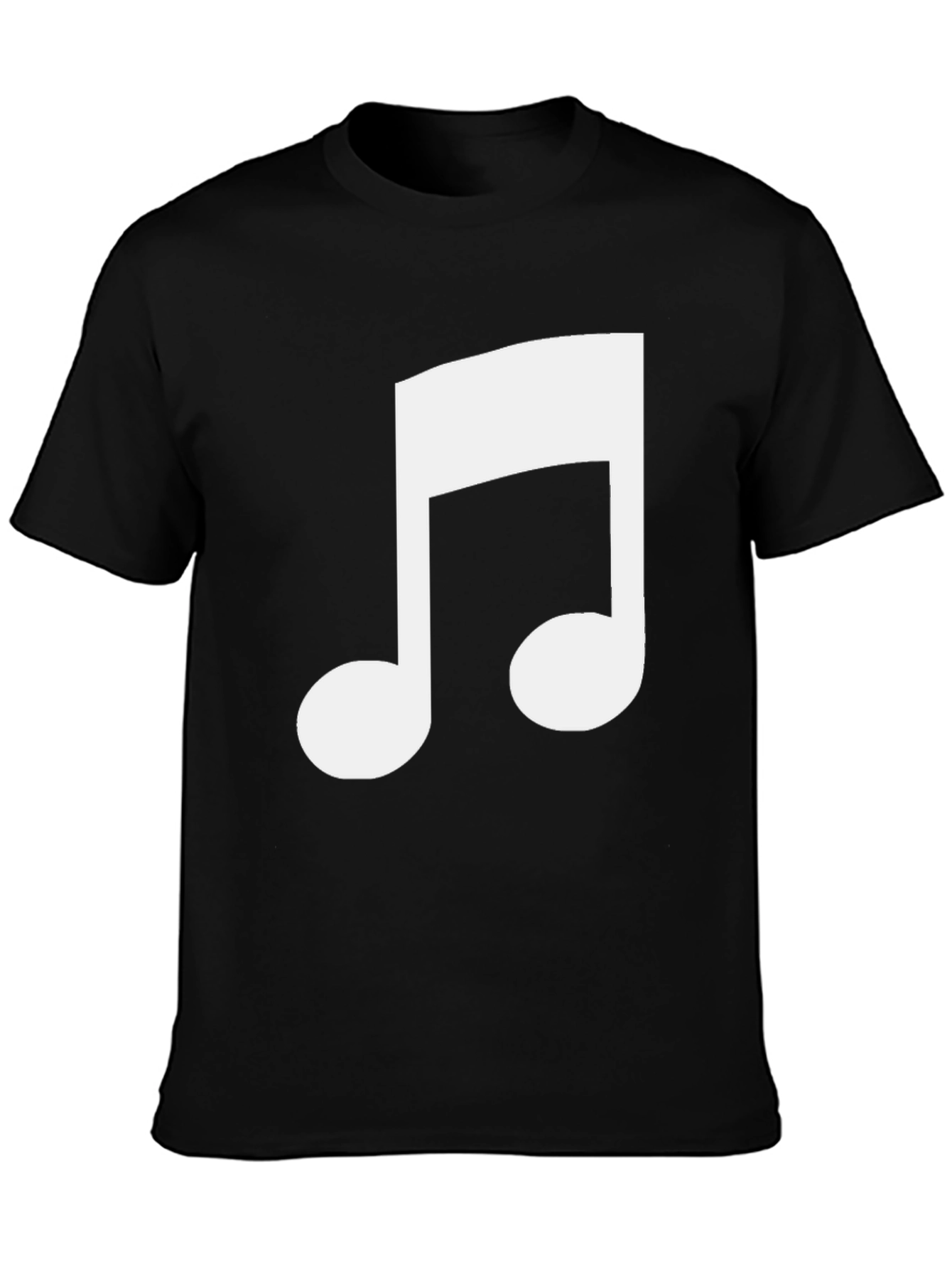 Musical Note Graphic Tee - Black Cotton T-Shirt