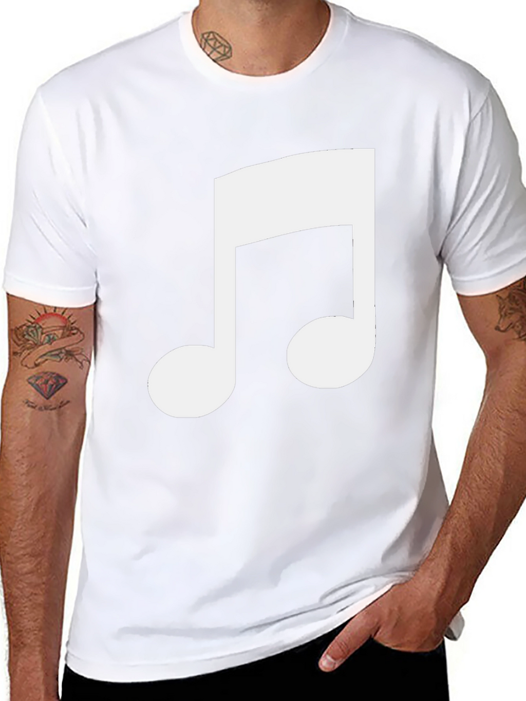 Musical Note Graphic Tee - Black Cotton T-Shirt