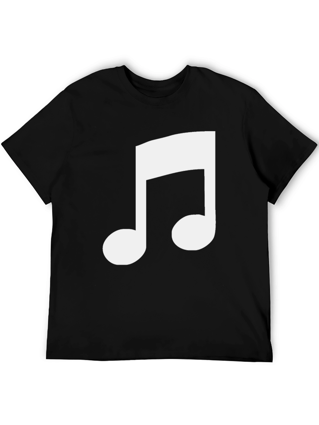 Musical Note Graphic Tee - Black Cotton T-Shirt