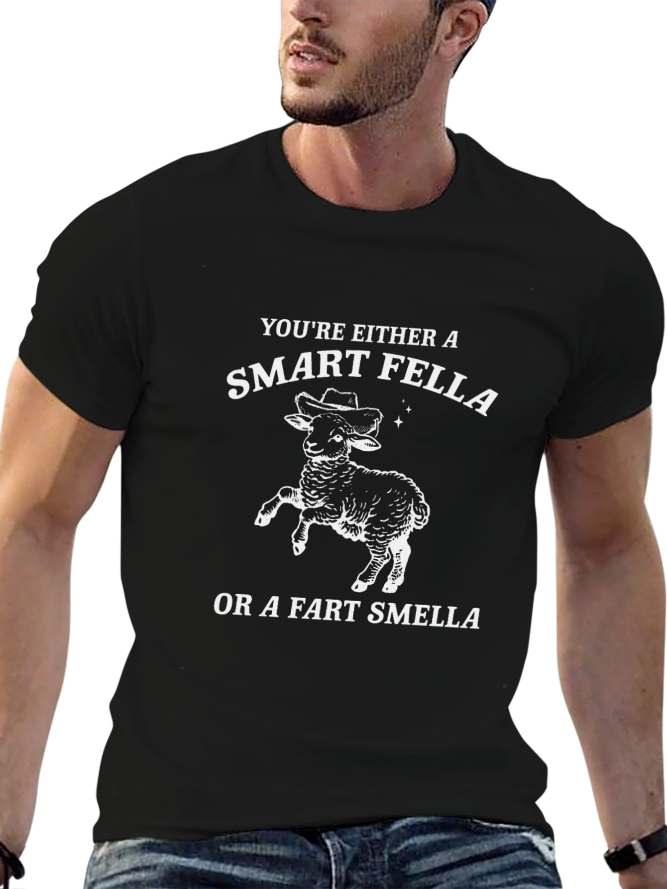 Smart Fella T-Shirt - Funny Sheep Graphic Tee