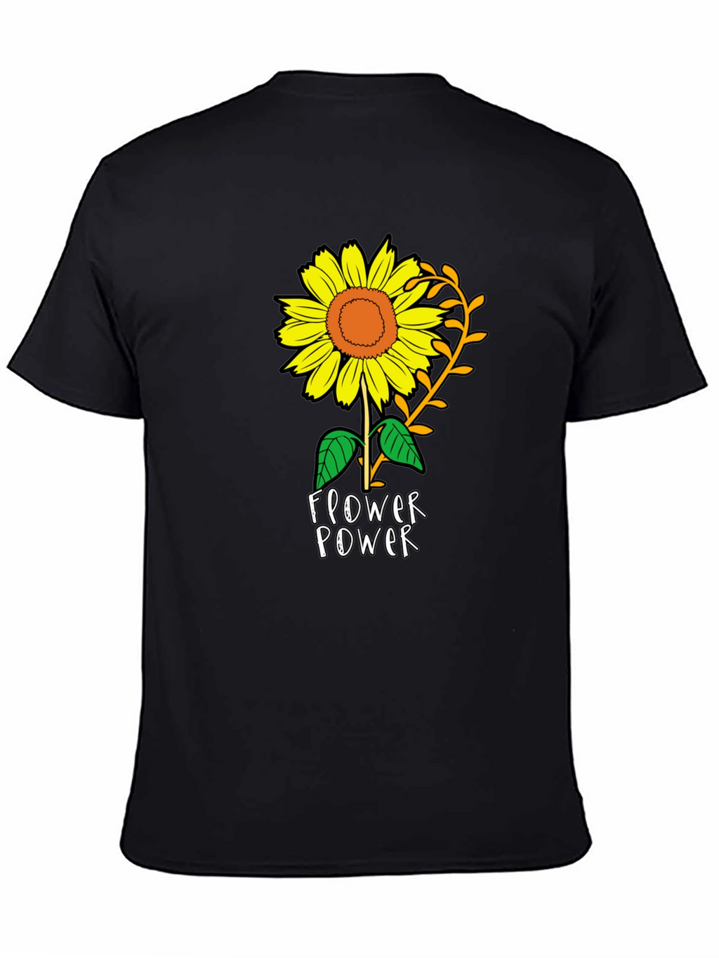 Sunflower Power Black T-Shirt