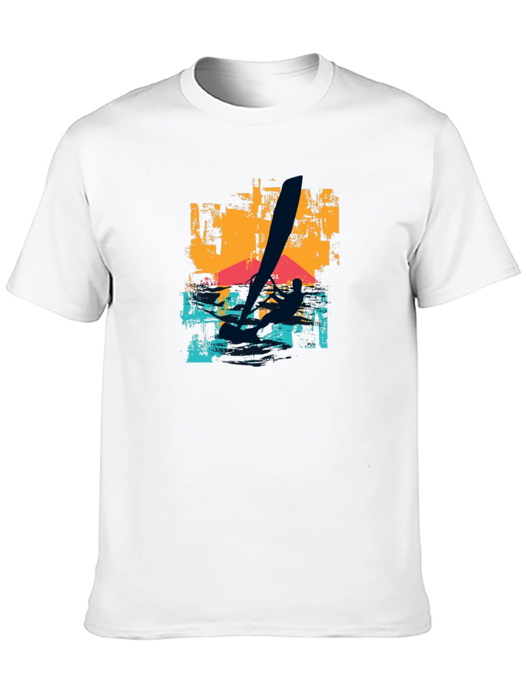 Windsurfing Graphic T-Shirt - Black Cotton Tee