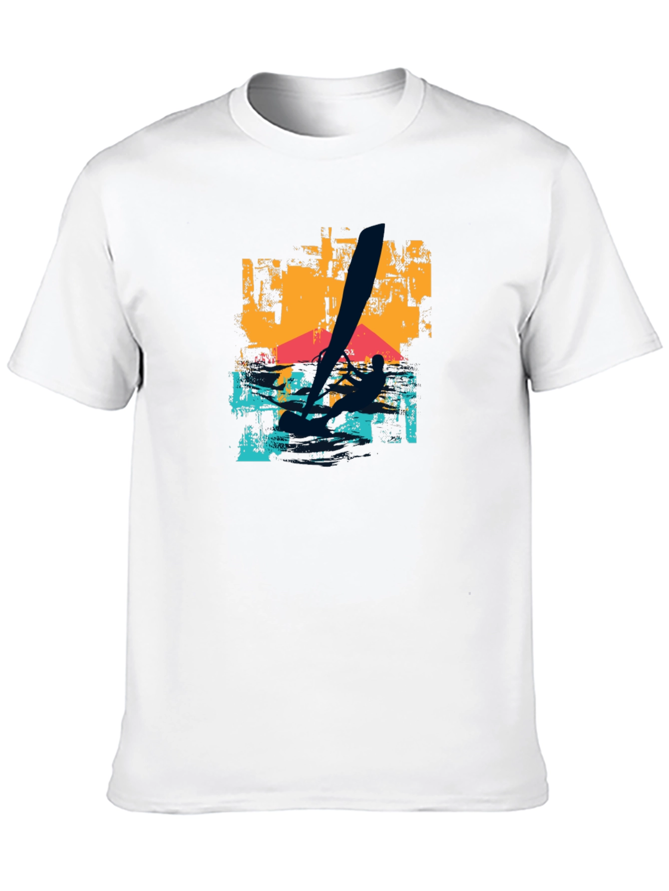 Windsurfing Graphic T-Shirt - Black Cotton Tee