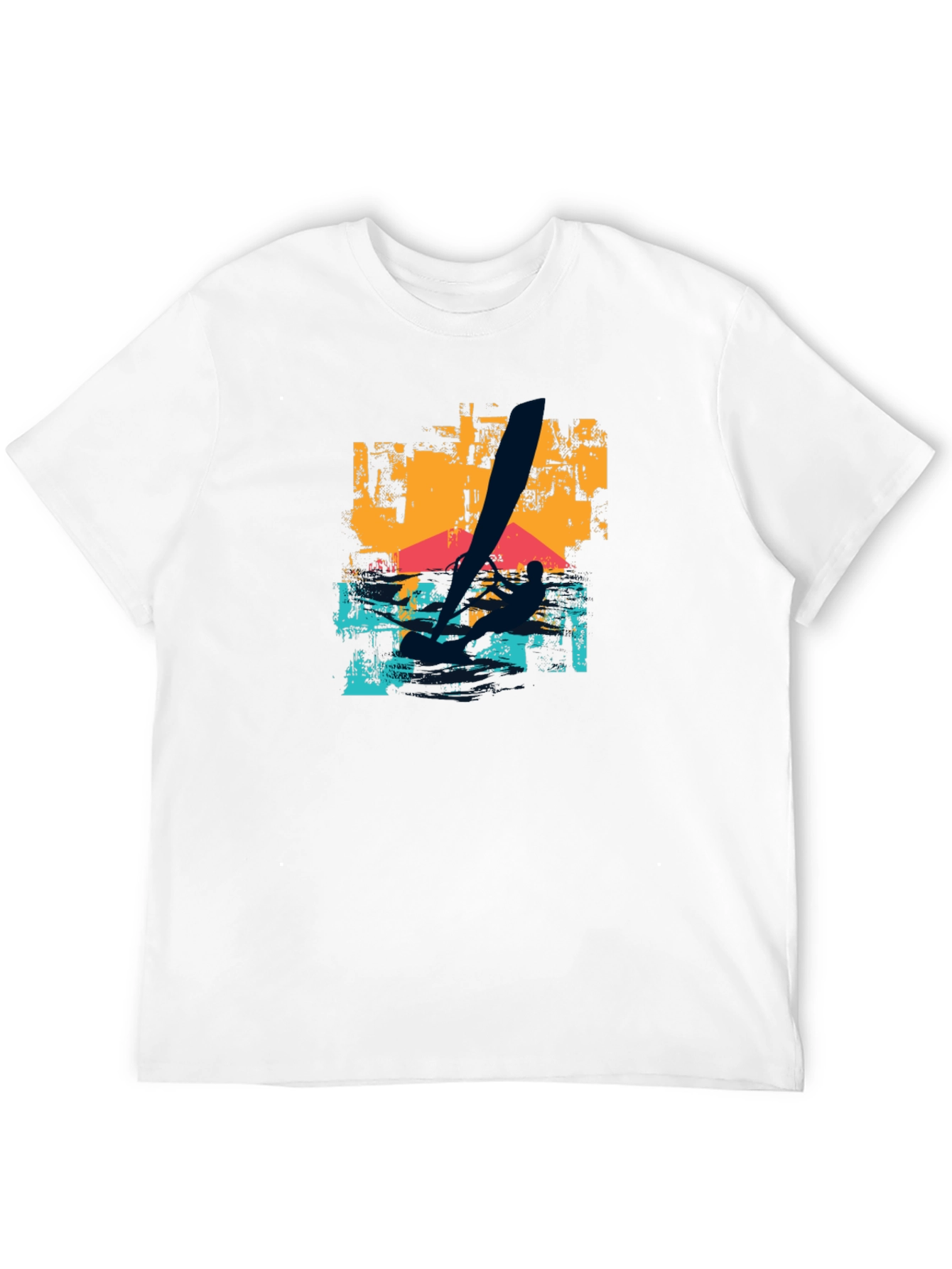 Windsurfing Graphic T-Shirt - Black Cotton Tee