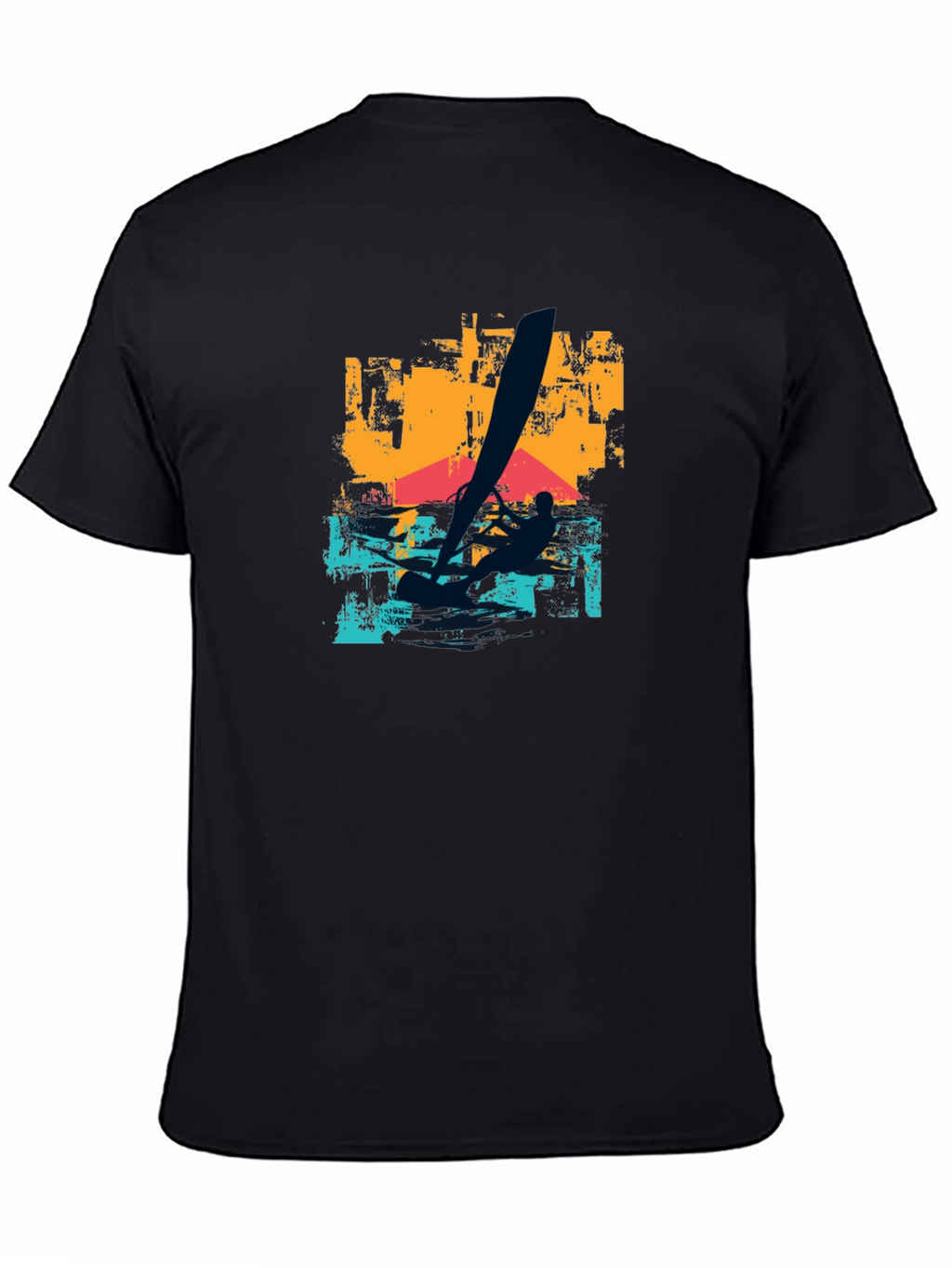 Windsurfing Graphic T-Shirt - Black Cotton Tee