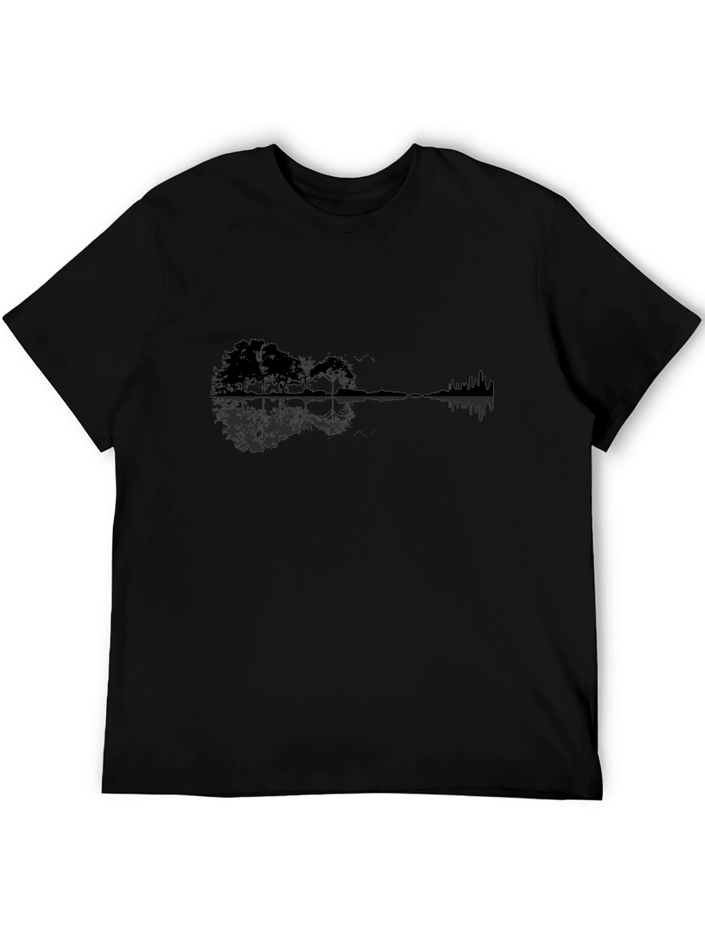 Guitar Landscape Graphic Tee - Black