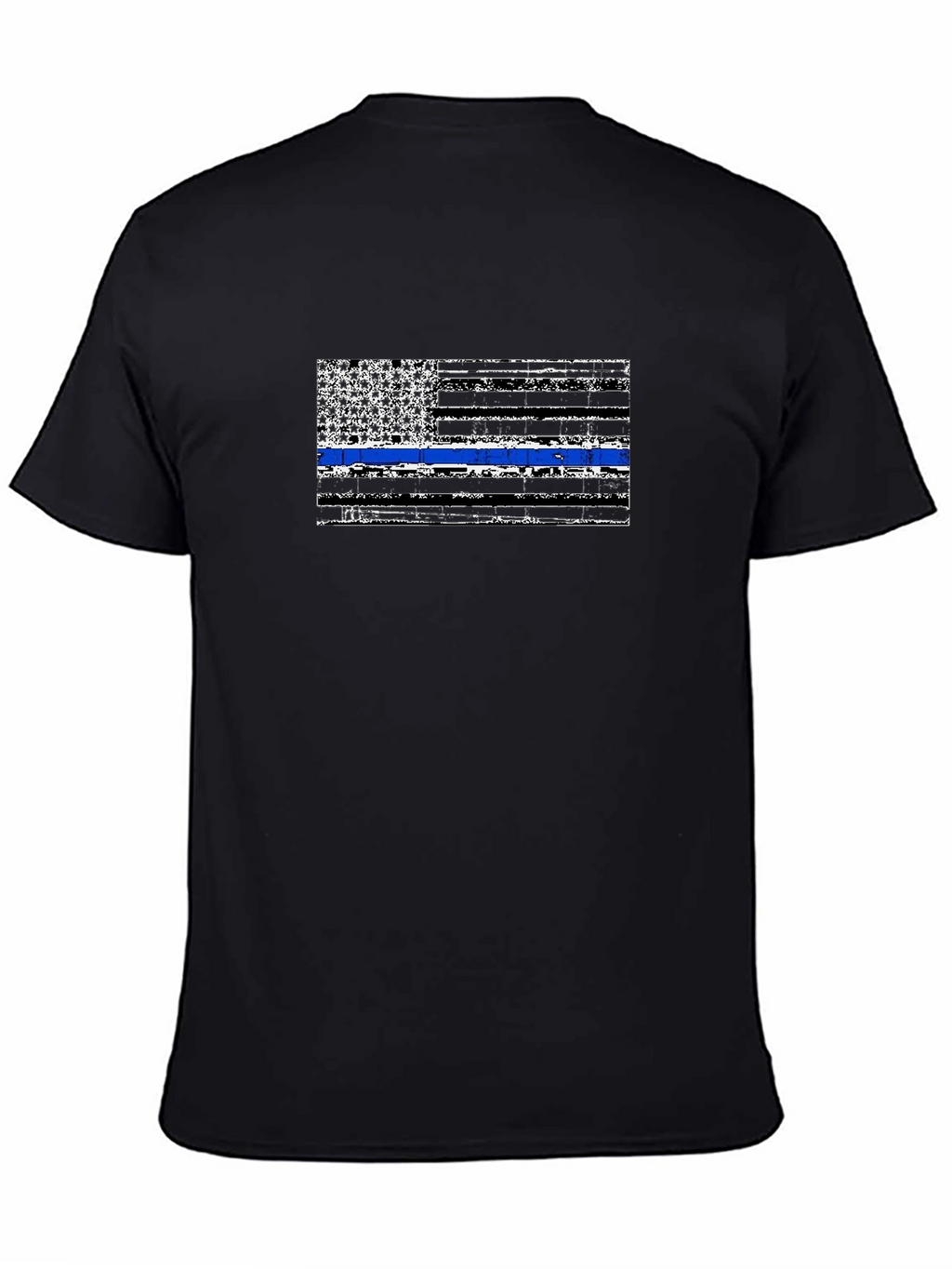 Distressed Thin Blue Line Flag Graphic T-Shirt