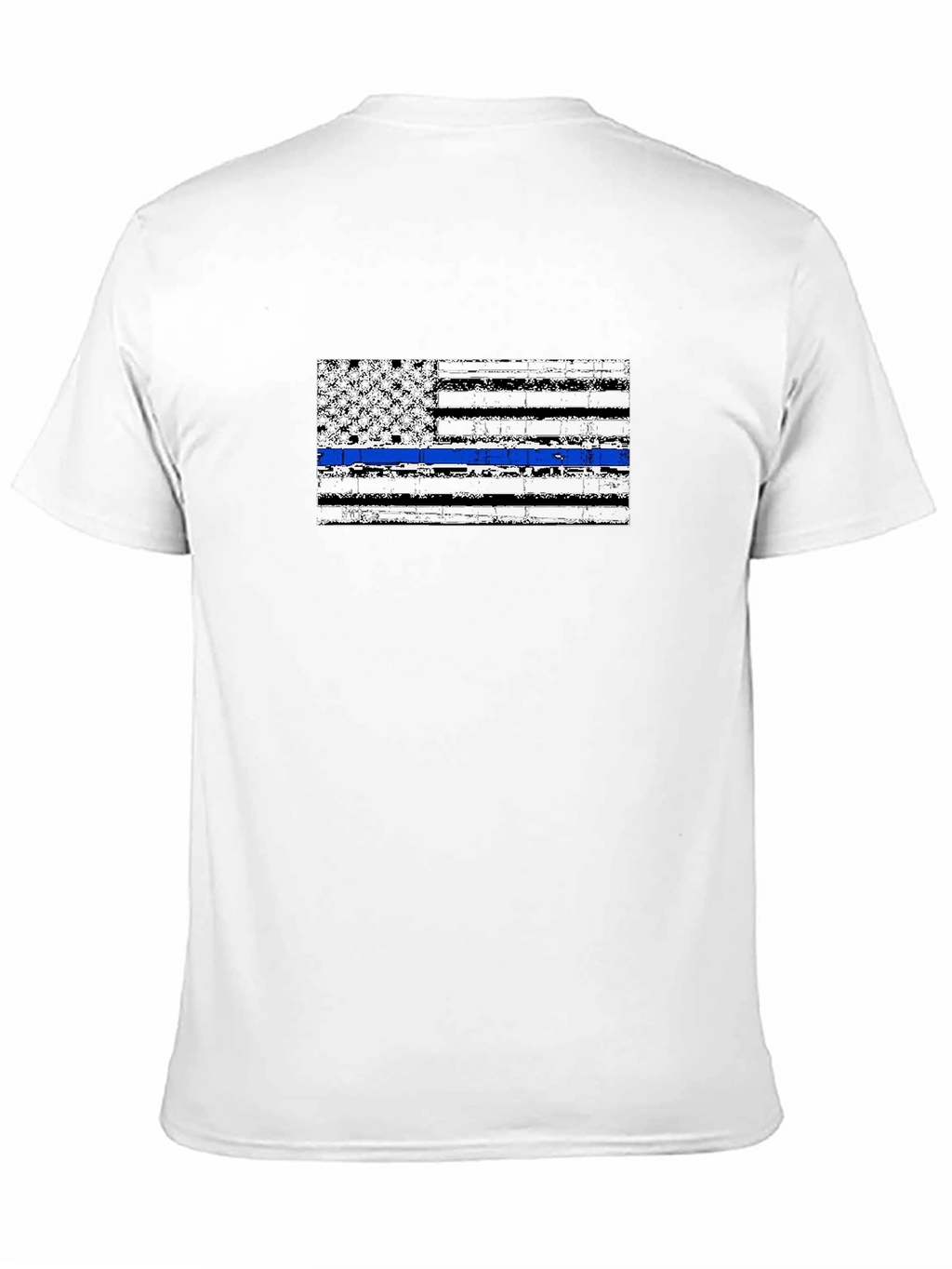 Distressed Thin Blue Line Flag Graphic T-Shirt
